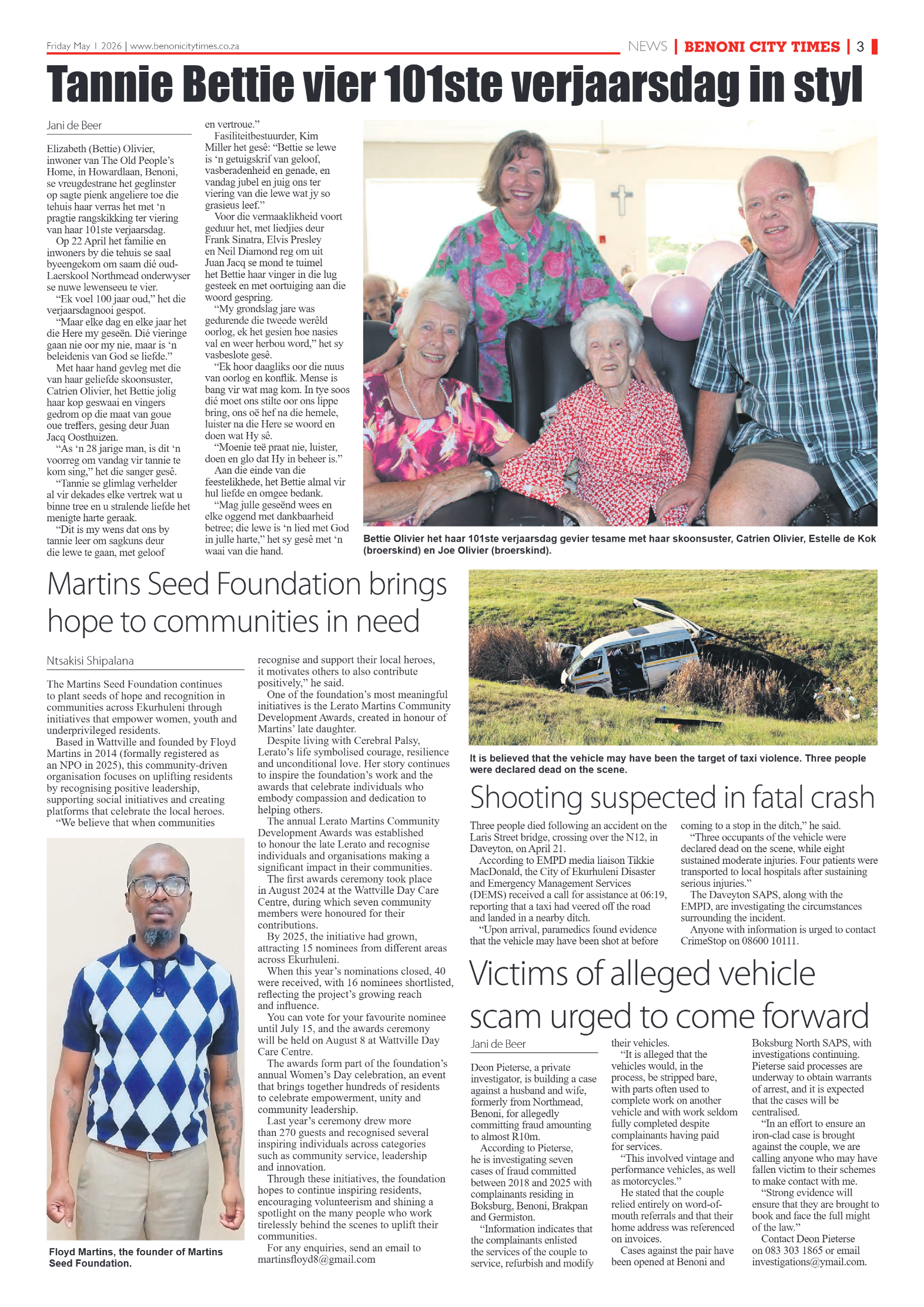Benoni City Times 1 May 2026 page 3