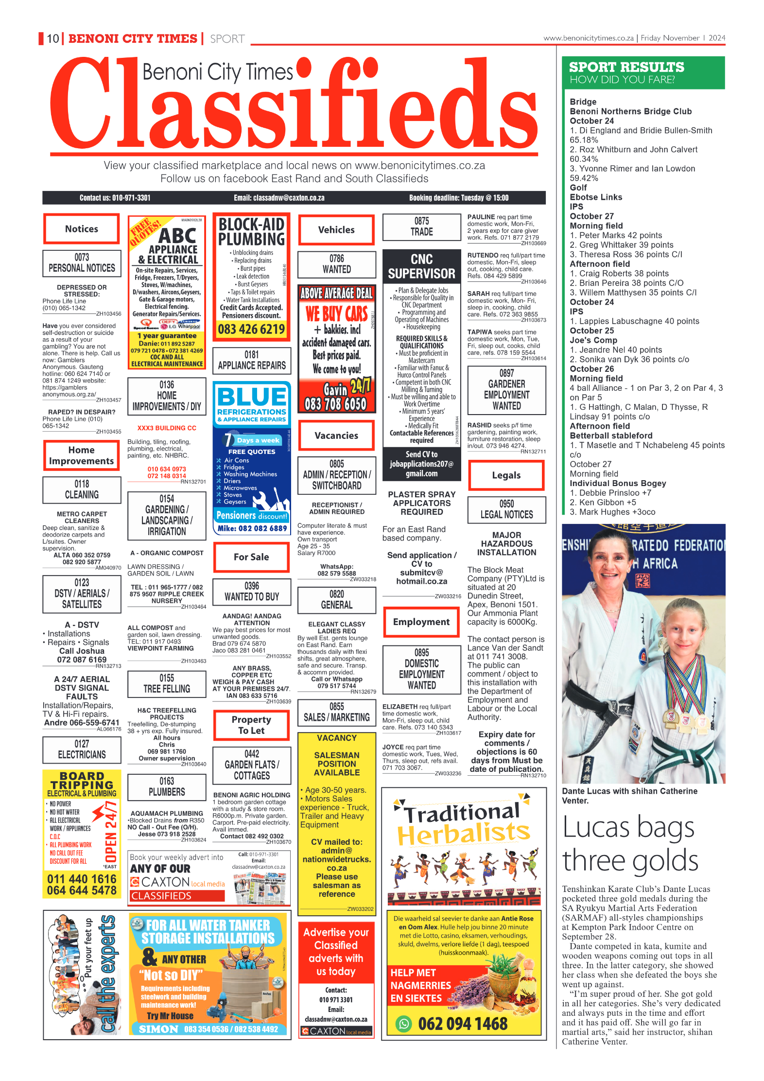 Benoni City Times 1 November 2024 page 18