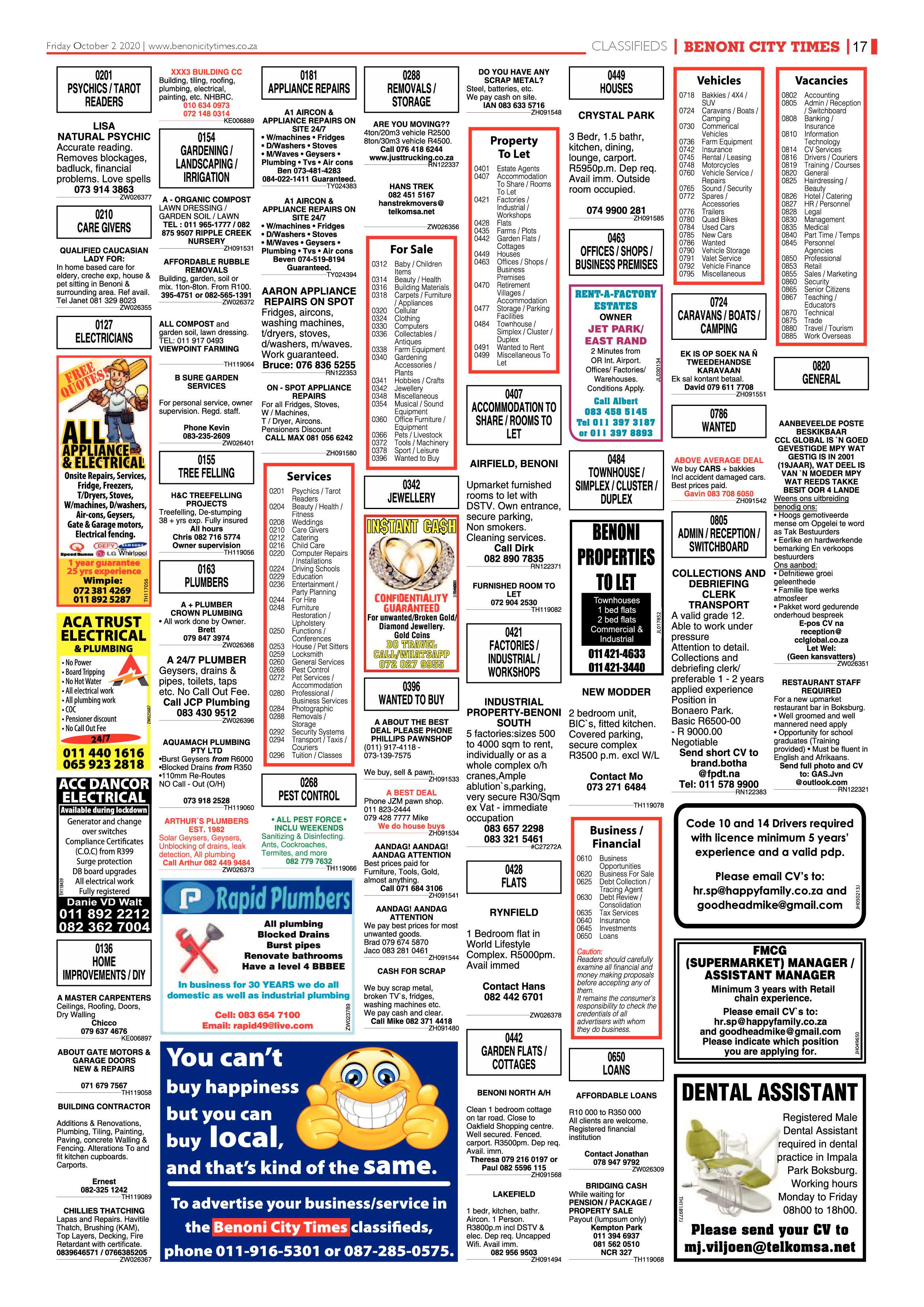 Benoni City Times 1 October 2020 page 17