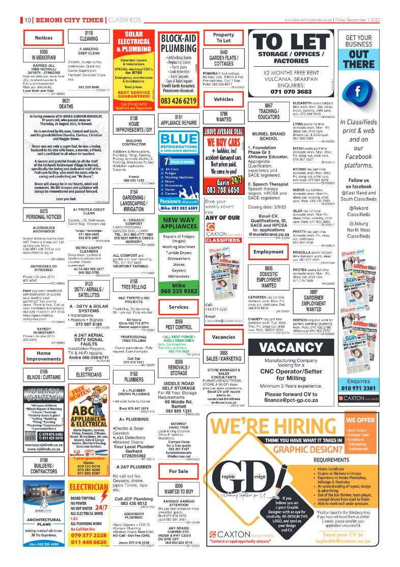 Benoni City Times 1 September 2023 page 10