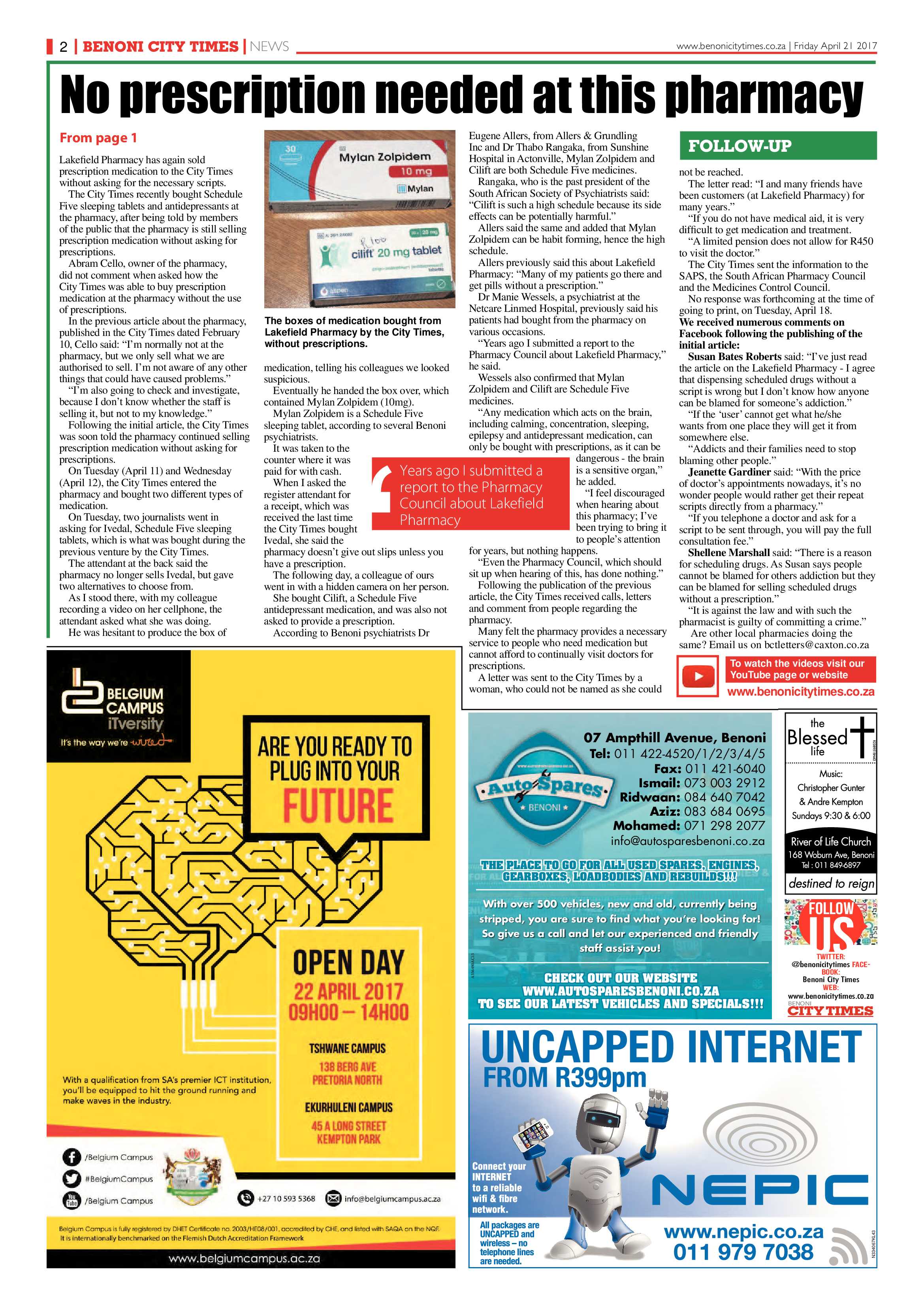 Benoni City Times 20 April 2017 page 2