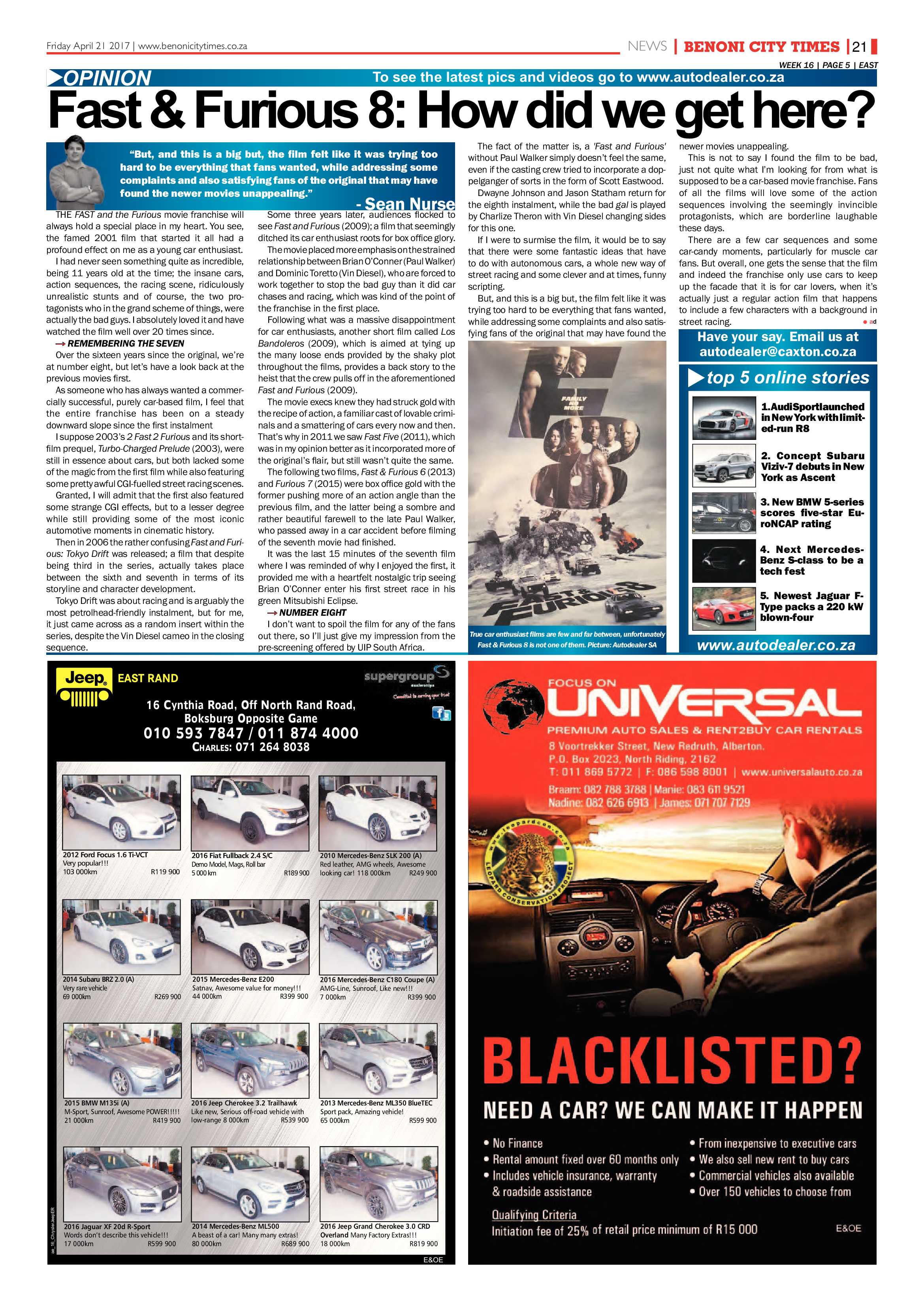 Benoni City Times 20 April 2017 page 21