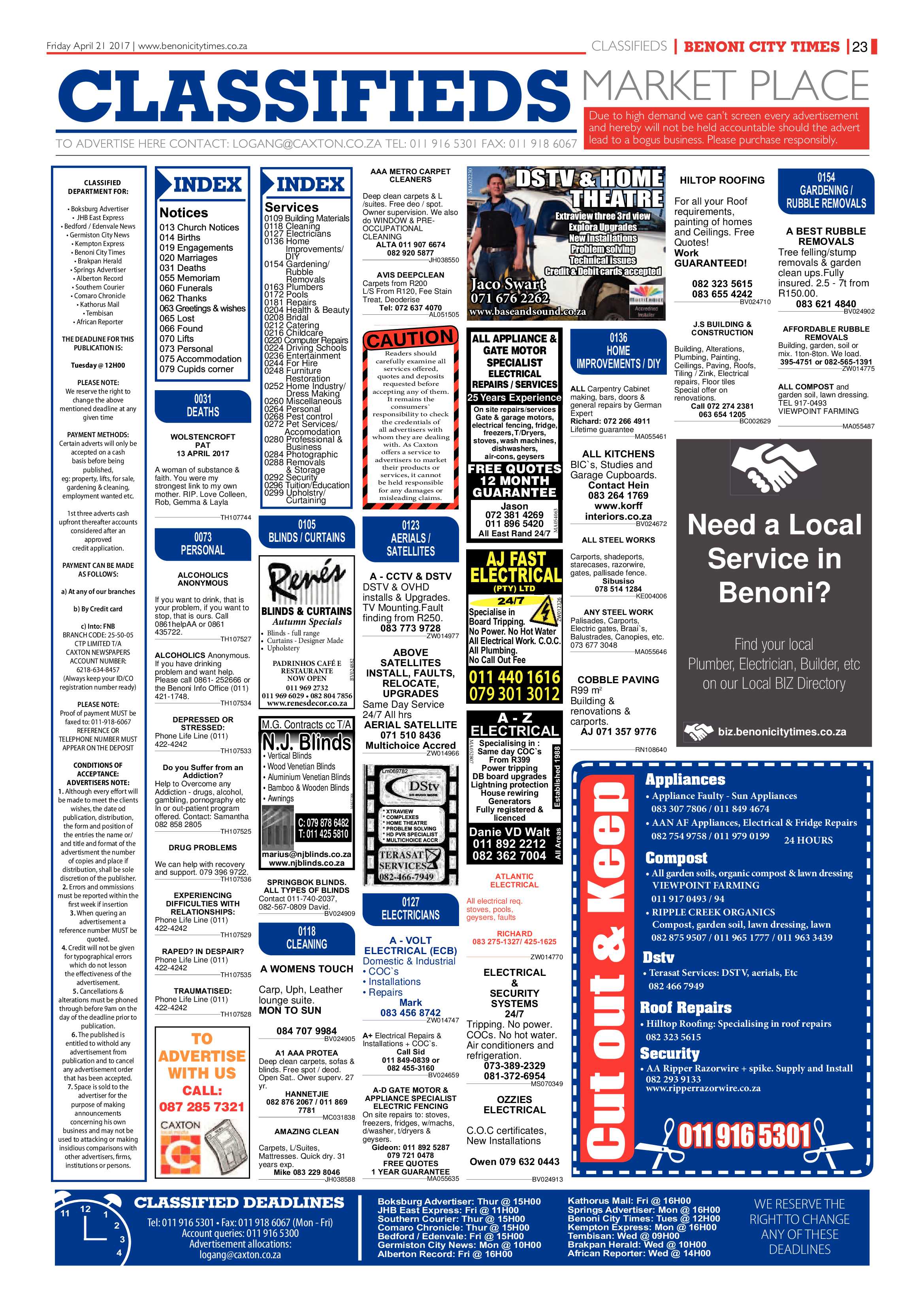 Benoni City Times 20 April 2017 page 23