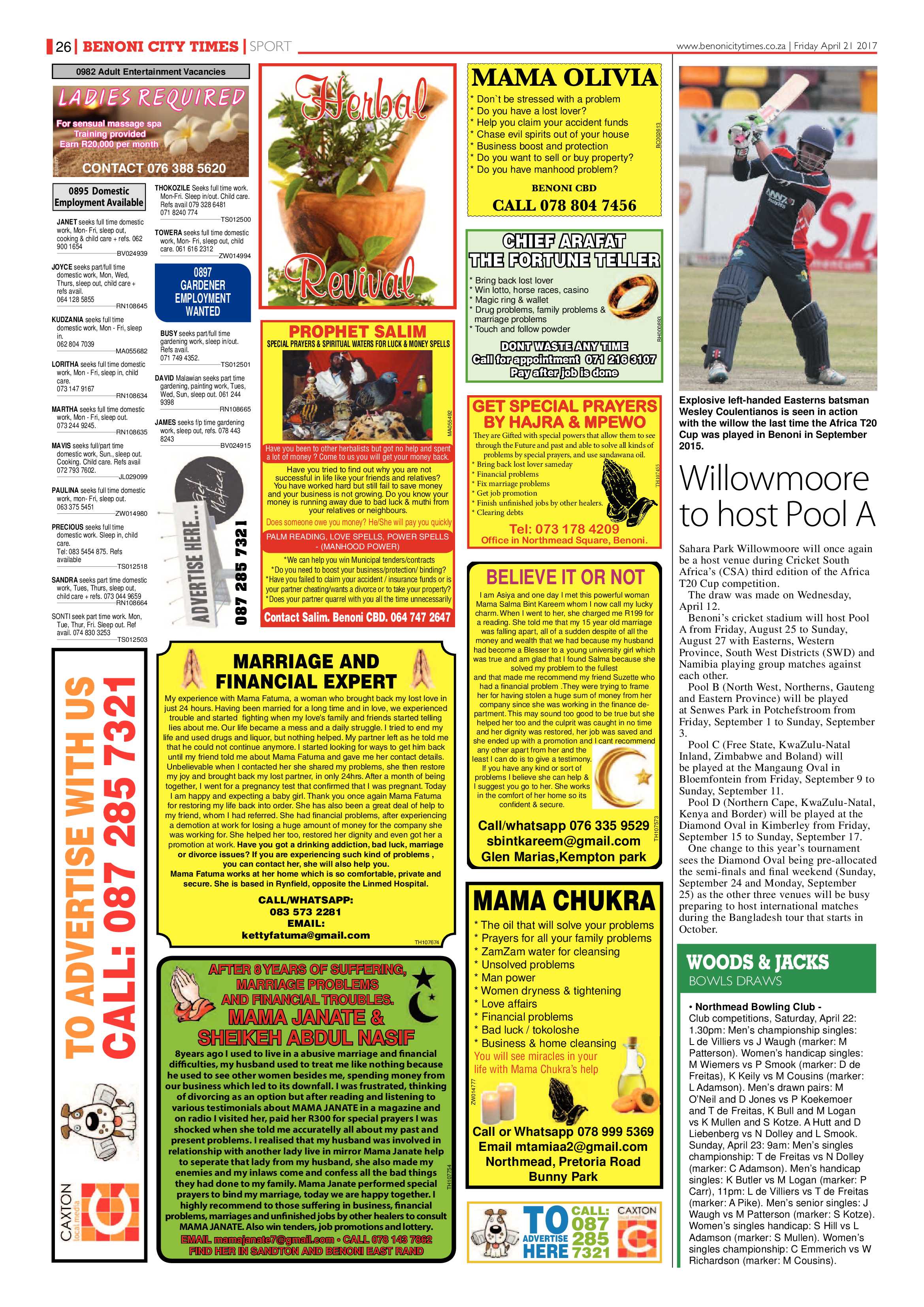 Benoni City Times 20 April 2017 page 26