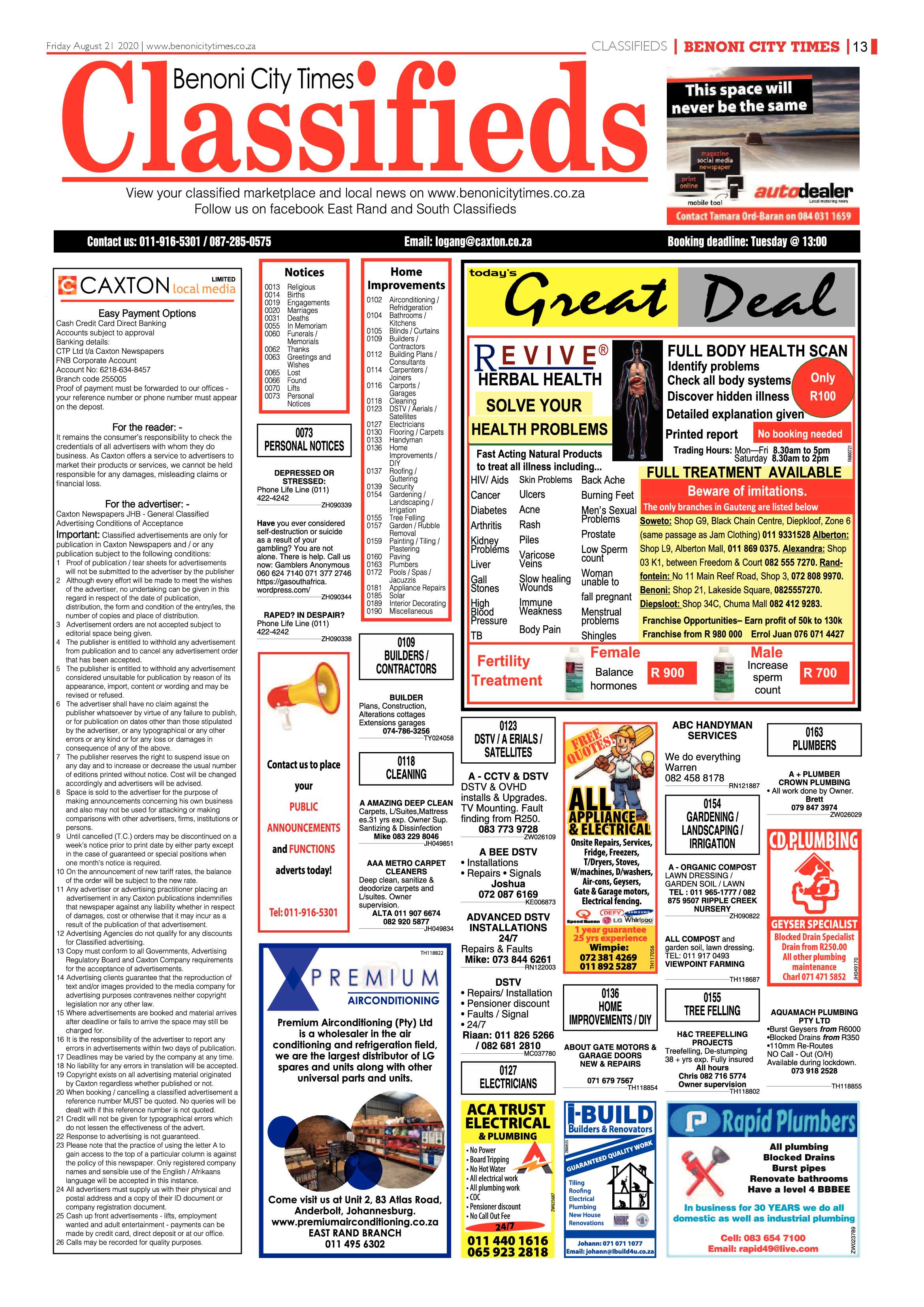 Benoni City Times 20 August 2020 page 13