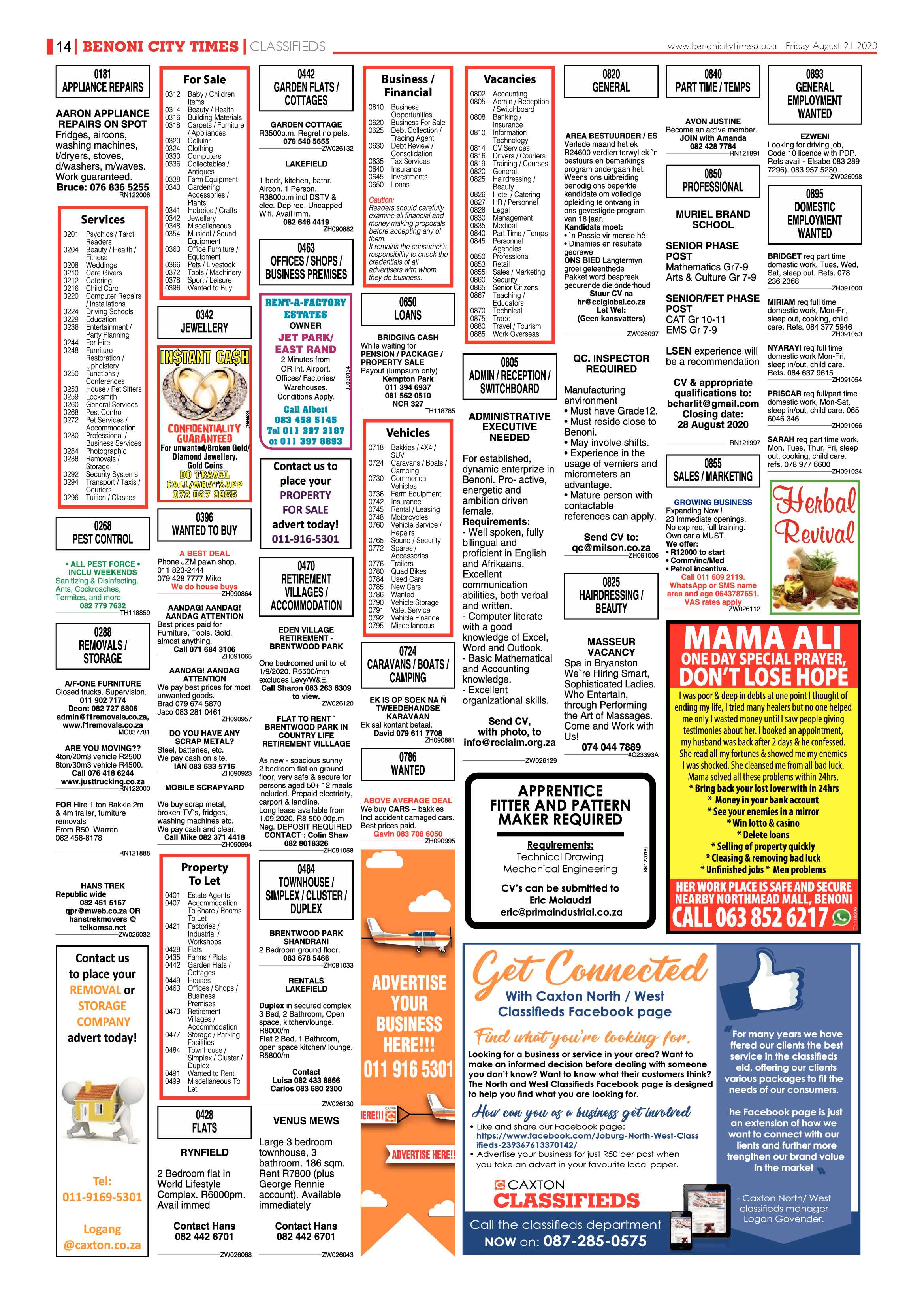Benoni City Times 20 August 2020 page 14