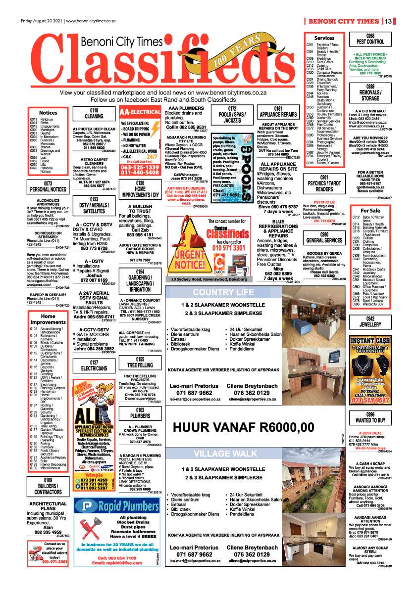 Benoni City Times 20 August 2021 page 13