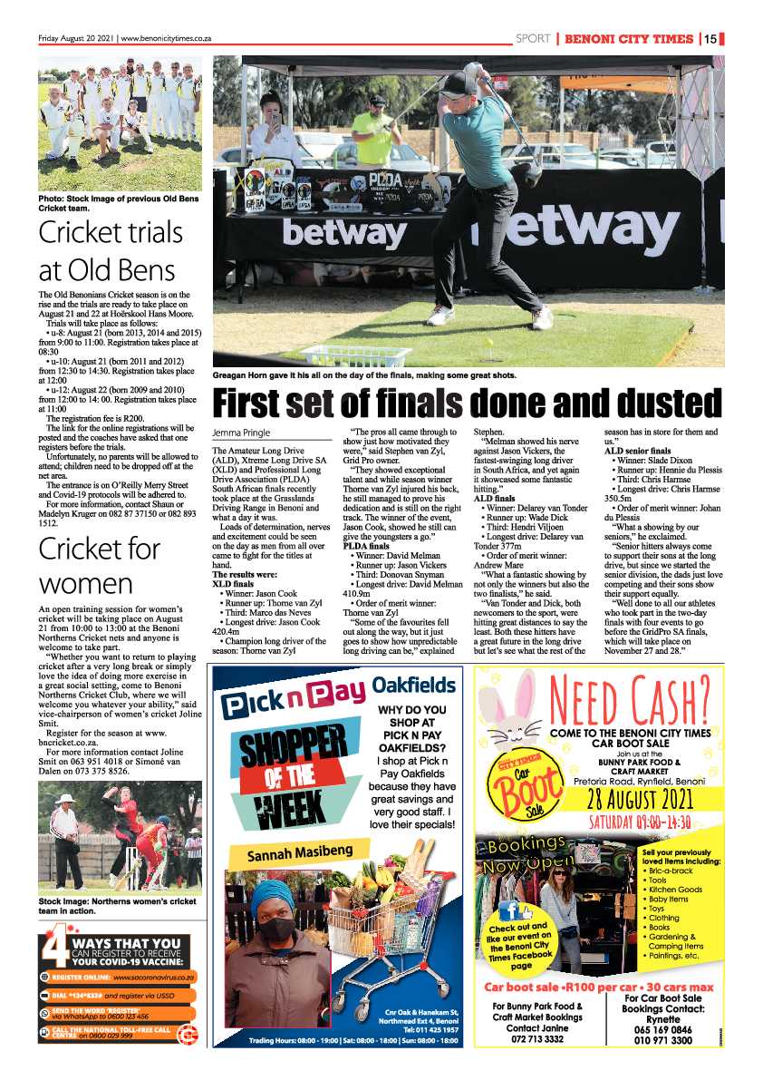 Benoni City Times 20 August 2021 page 15