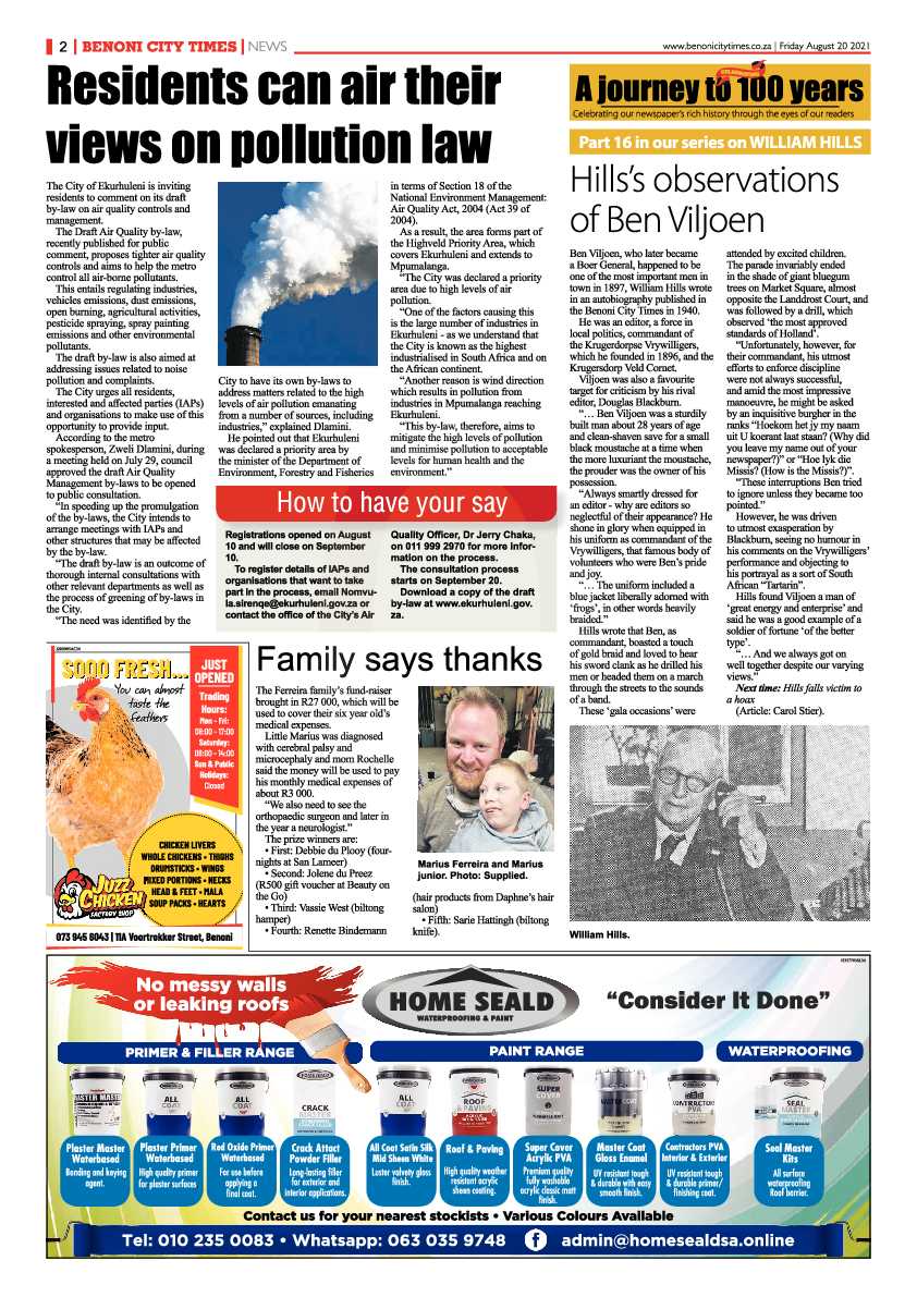 Benoni City Times 20 August 2021 page 2