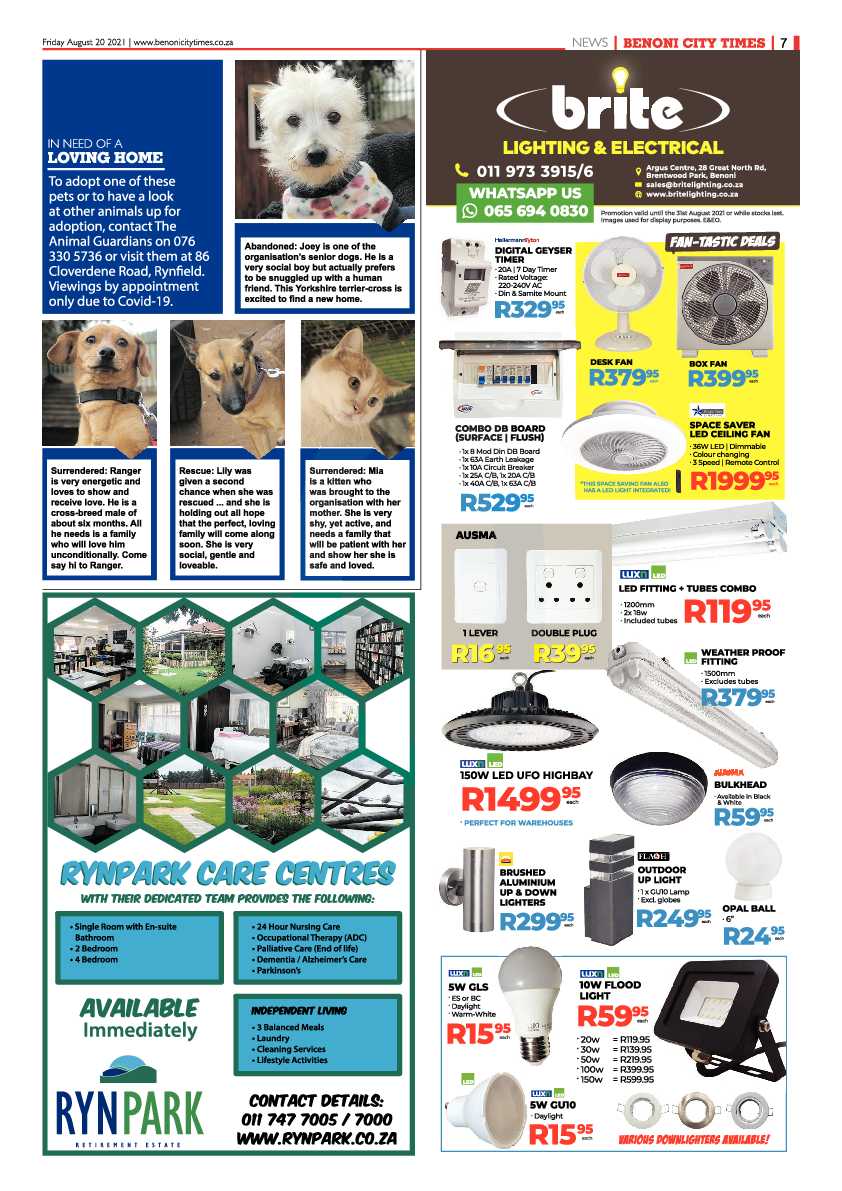 Benoni City Times 20 August 2021 page 7