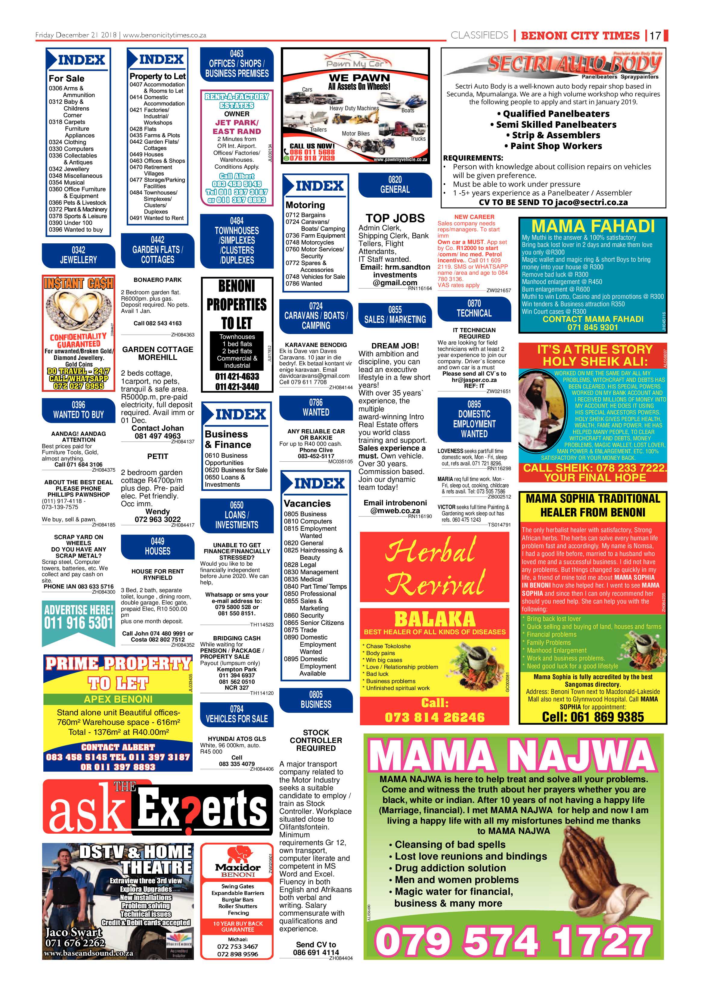 Benoni City Times 20 December 2018 page 17