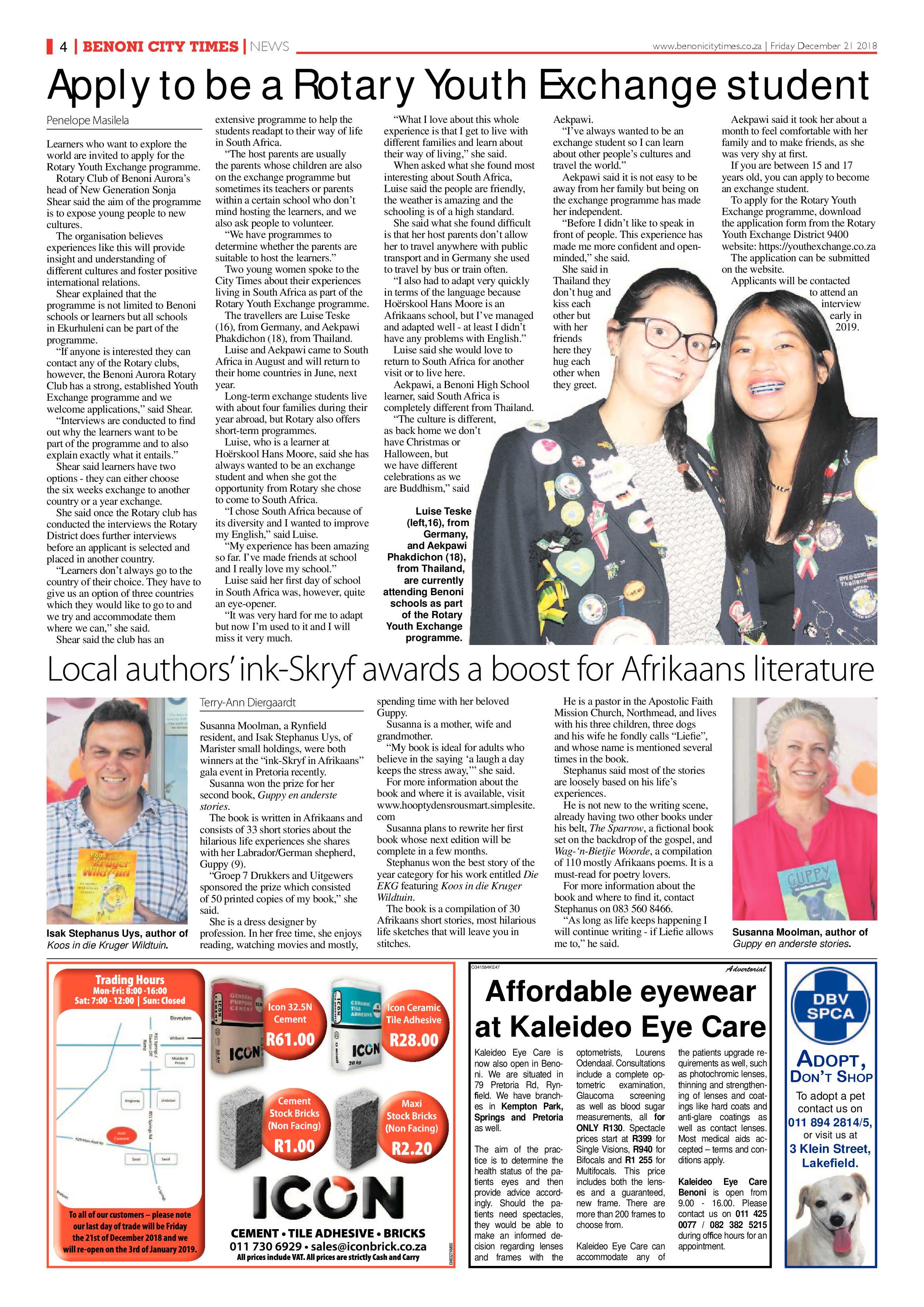 Benoni City Times 20 December 2018 page 4