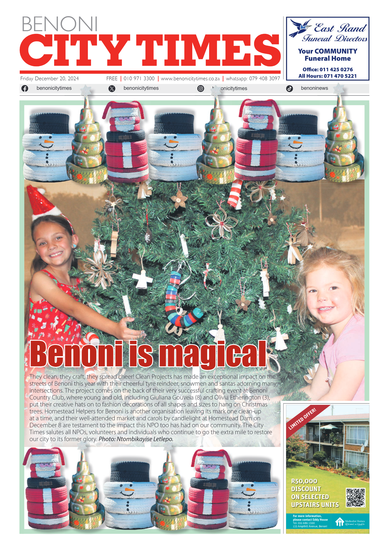 Benoni City Times 20 December 2024 page 1