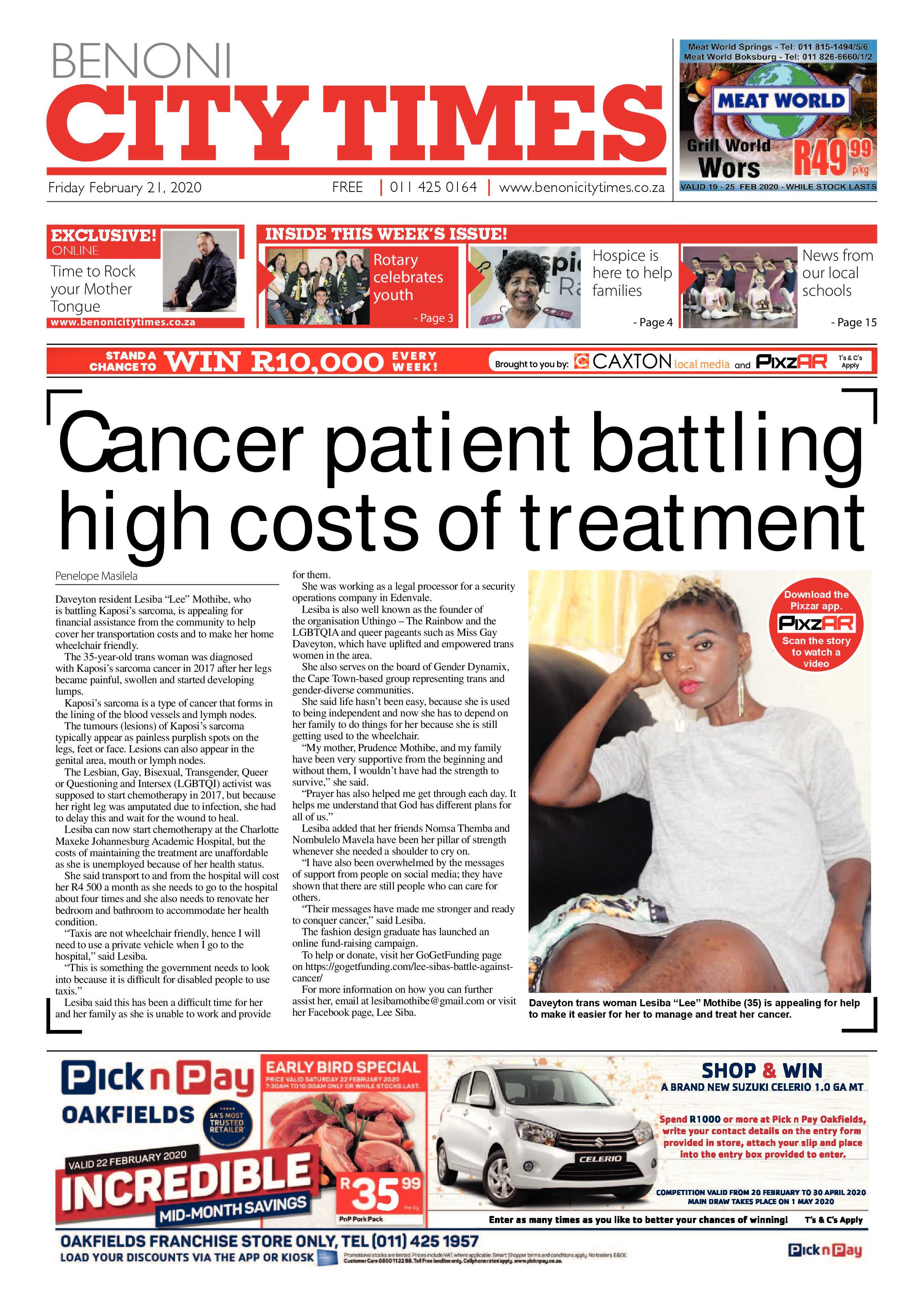 Benoni City Times 20 February 2020 page 1
