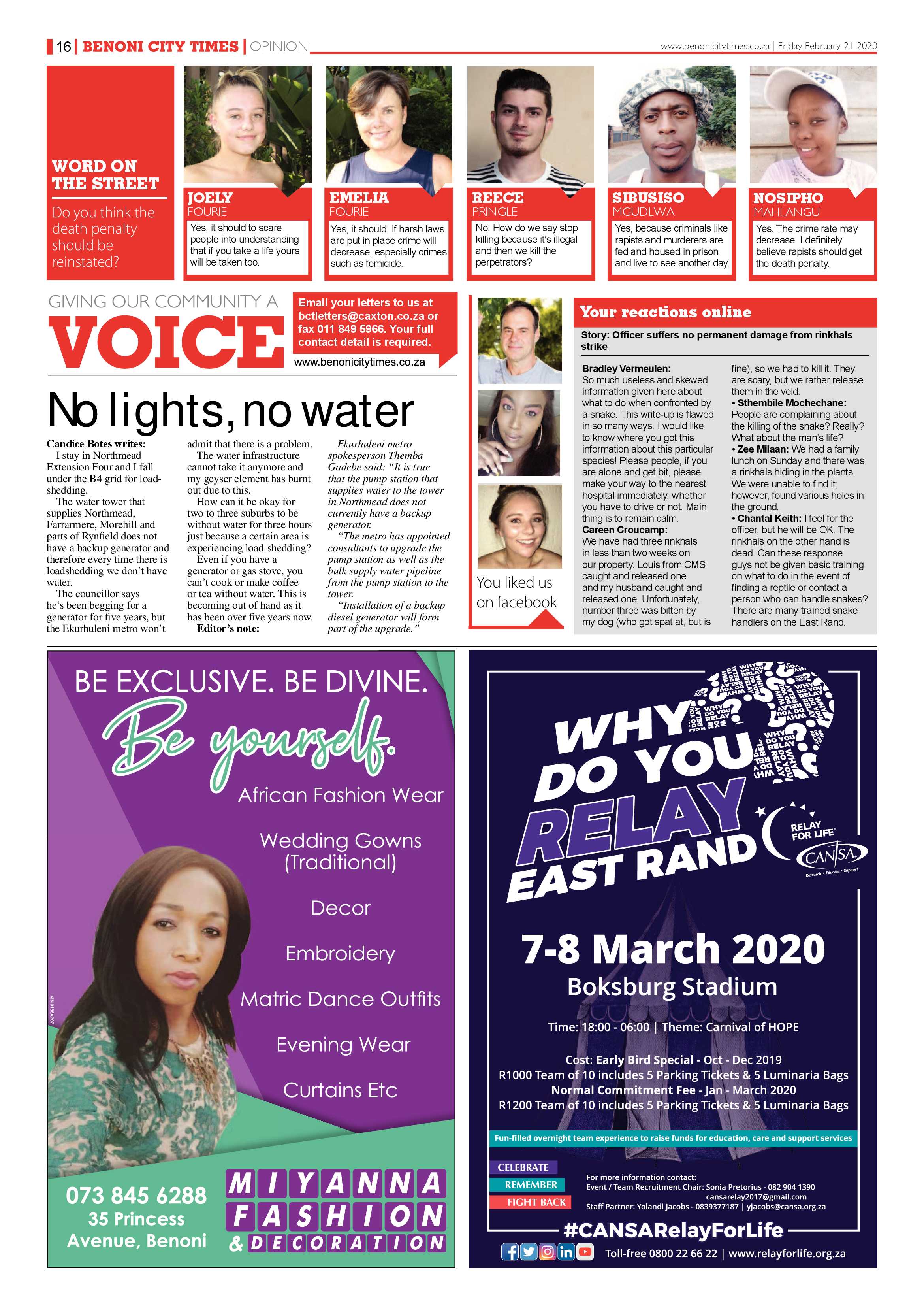 Benoni City Times 20 February 2020 page 16