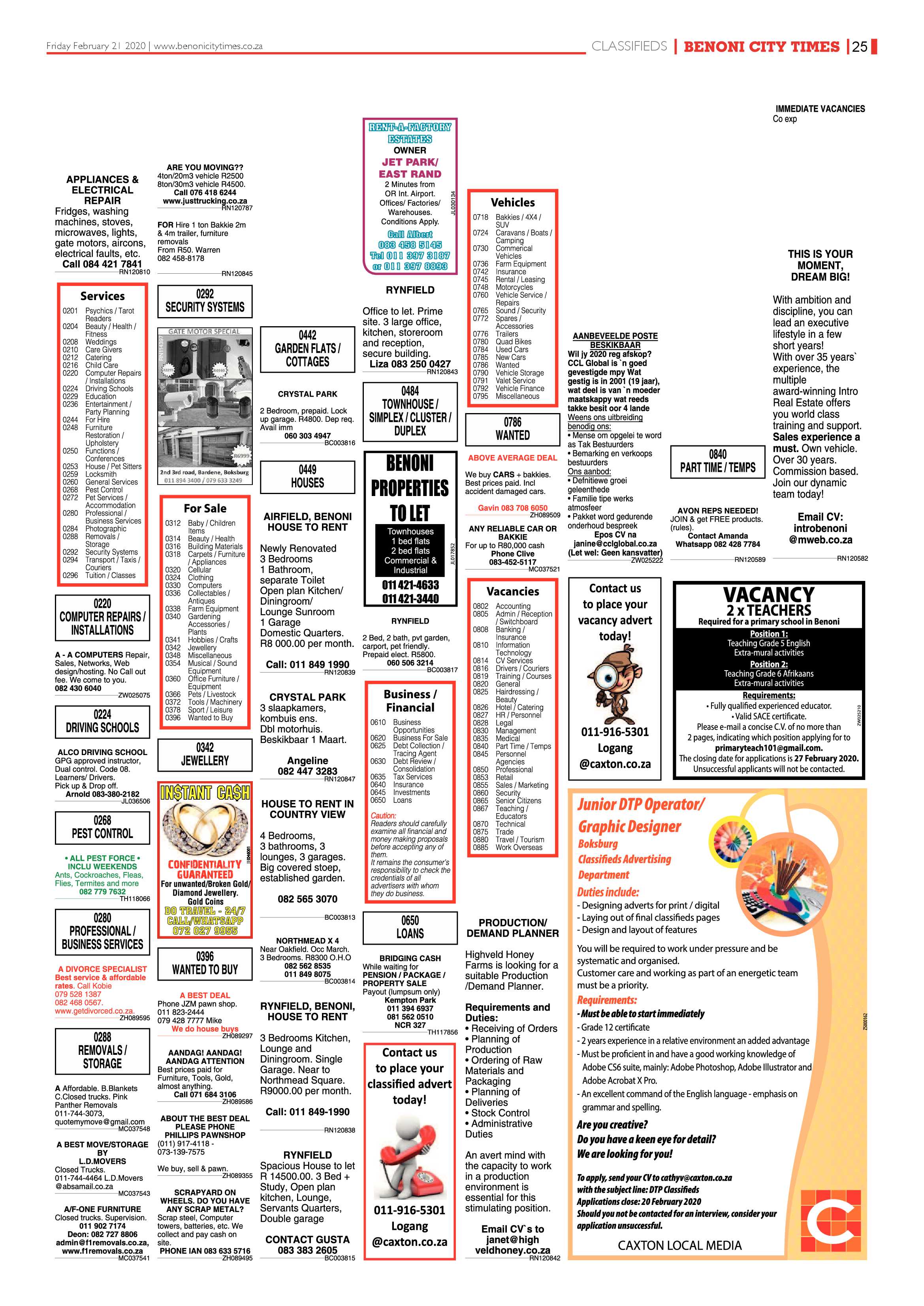 Benoni City Times 20 February 2020 page 25