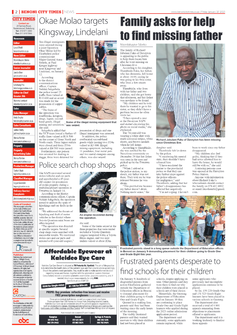 Benoni City Times 20 January 2023 page 2
