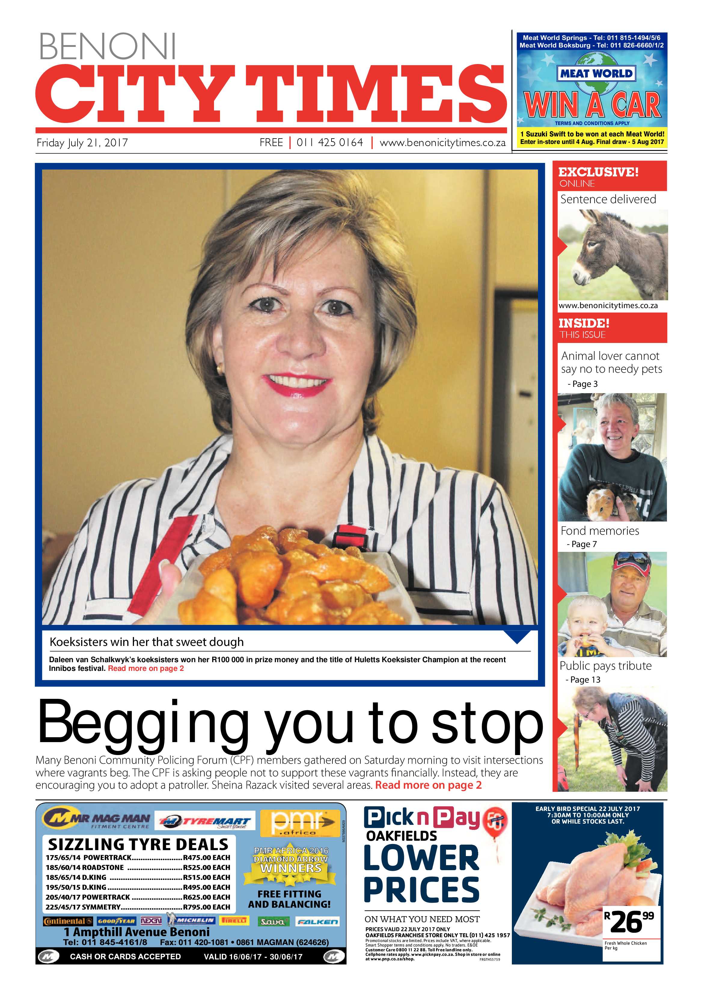 Benoni City Times 20 July 2017 page 1