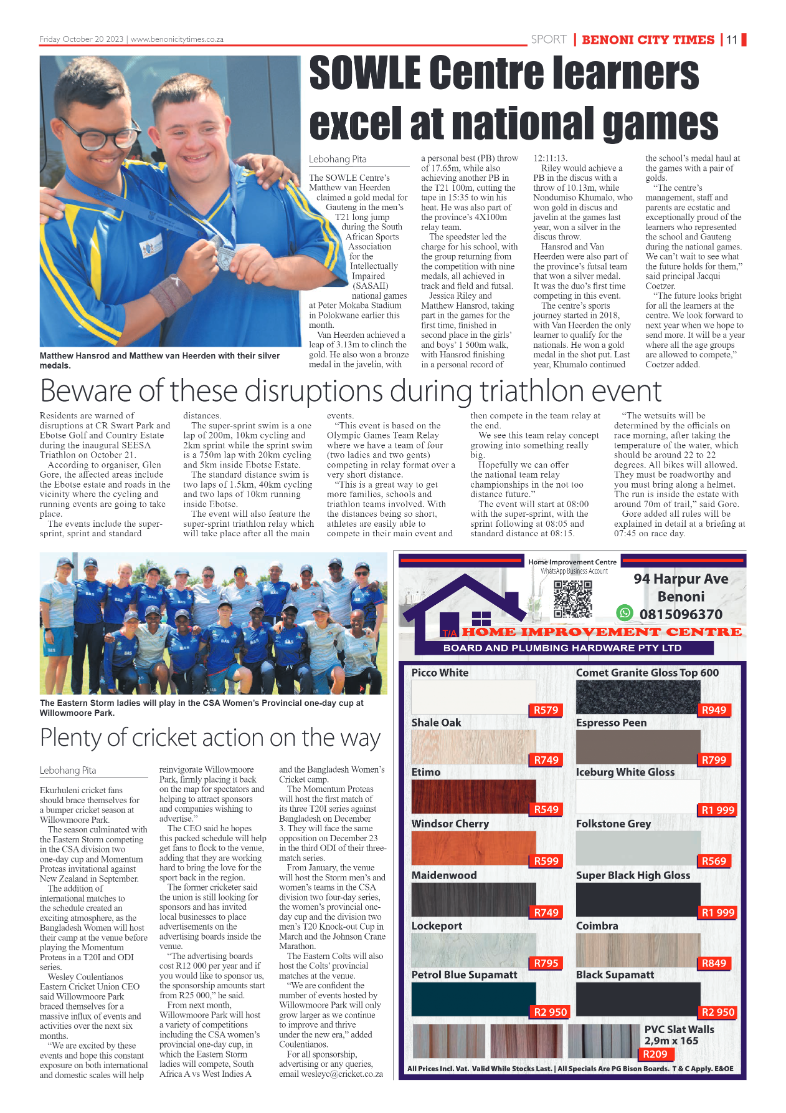 Benoni City Times 20 October 2023 page 11