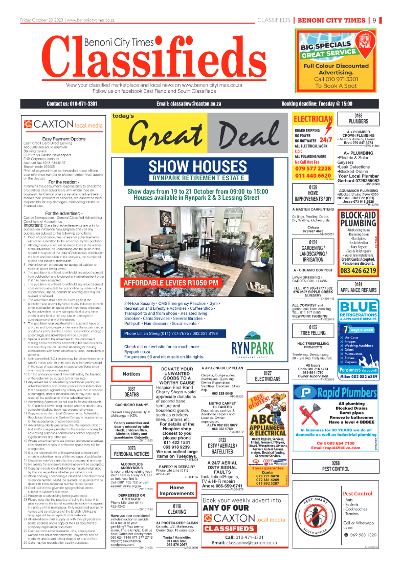 Benoni City Times 20 October 2023 page 9