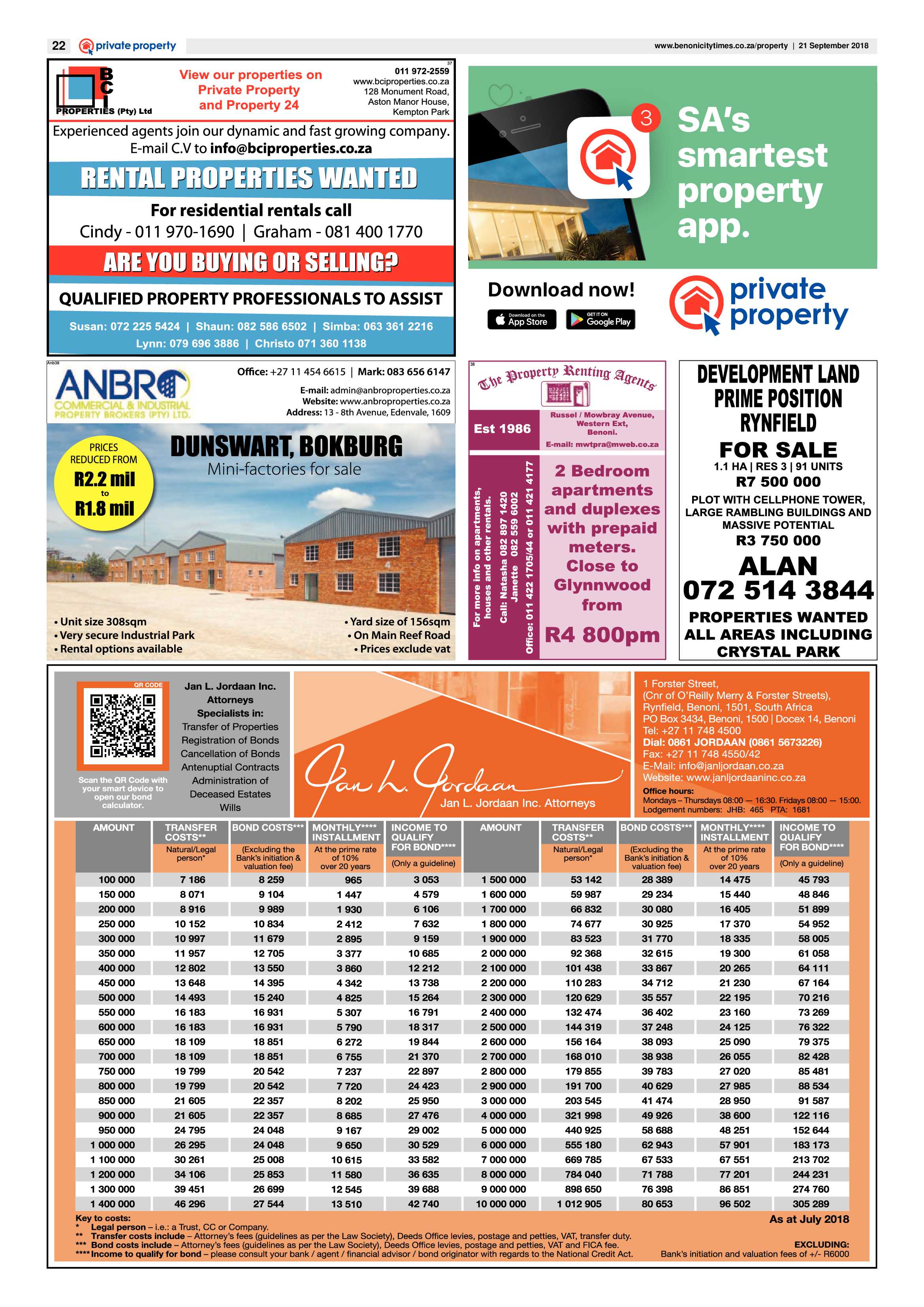Benoni City Times 20 September 2018 page 22