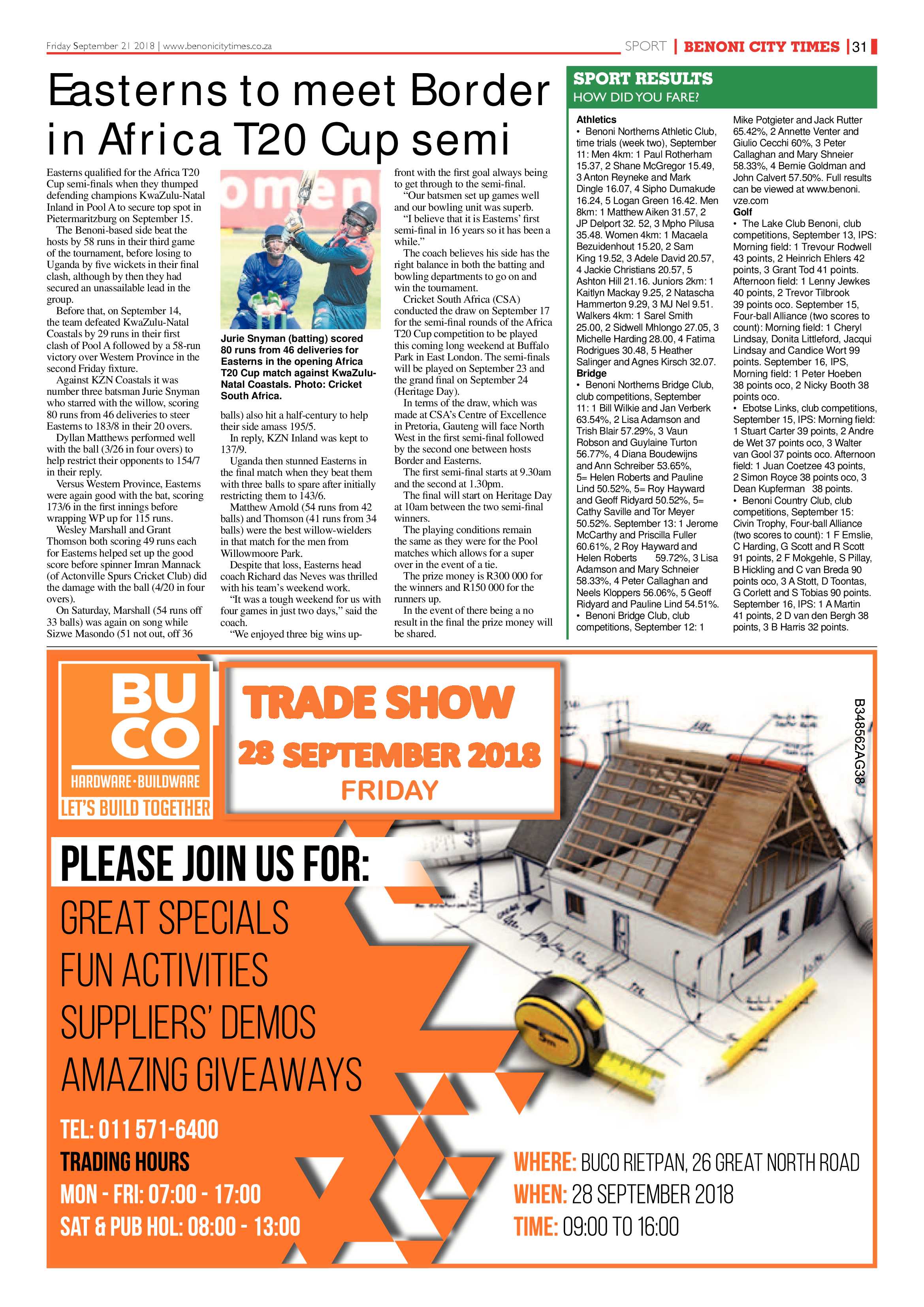 Benoni City Times 20 September 2018 page 31