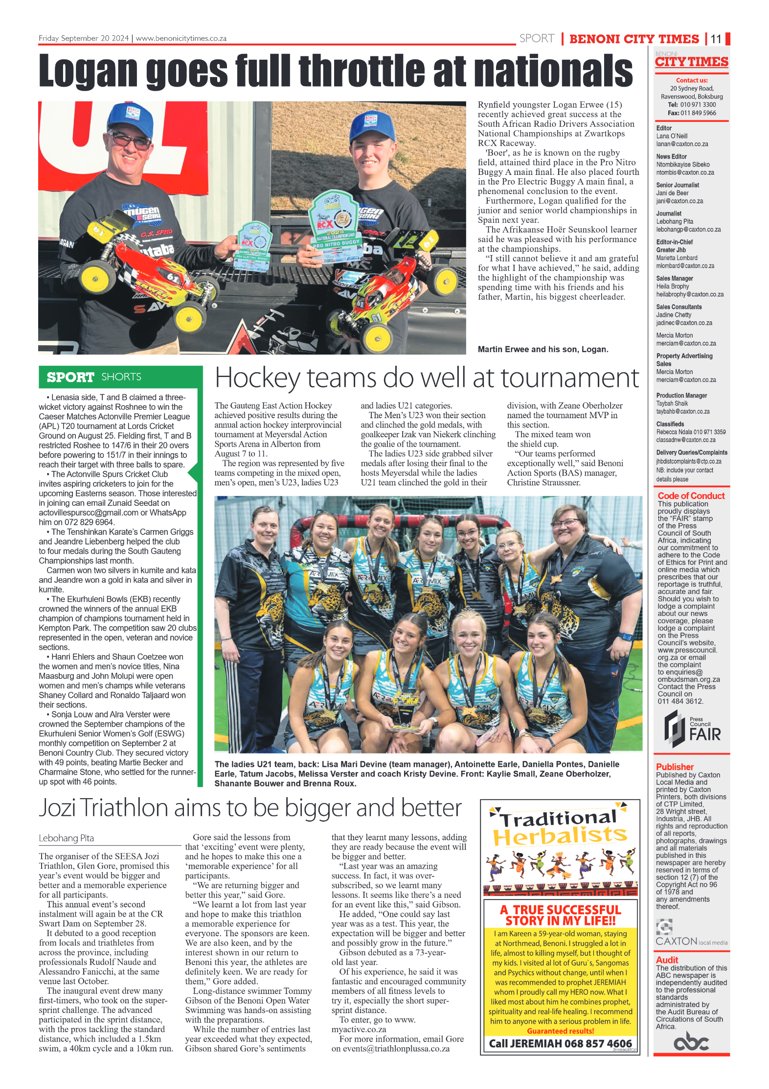 Benoni City Times 20 September 2024 page 11