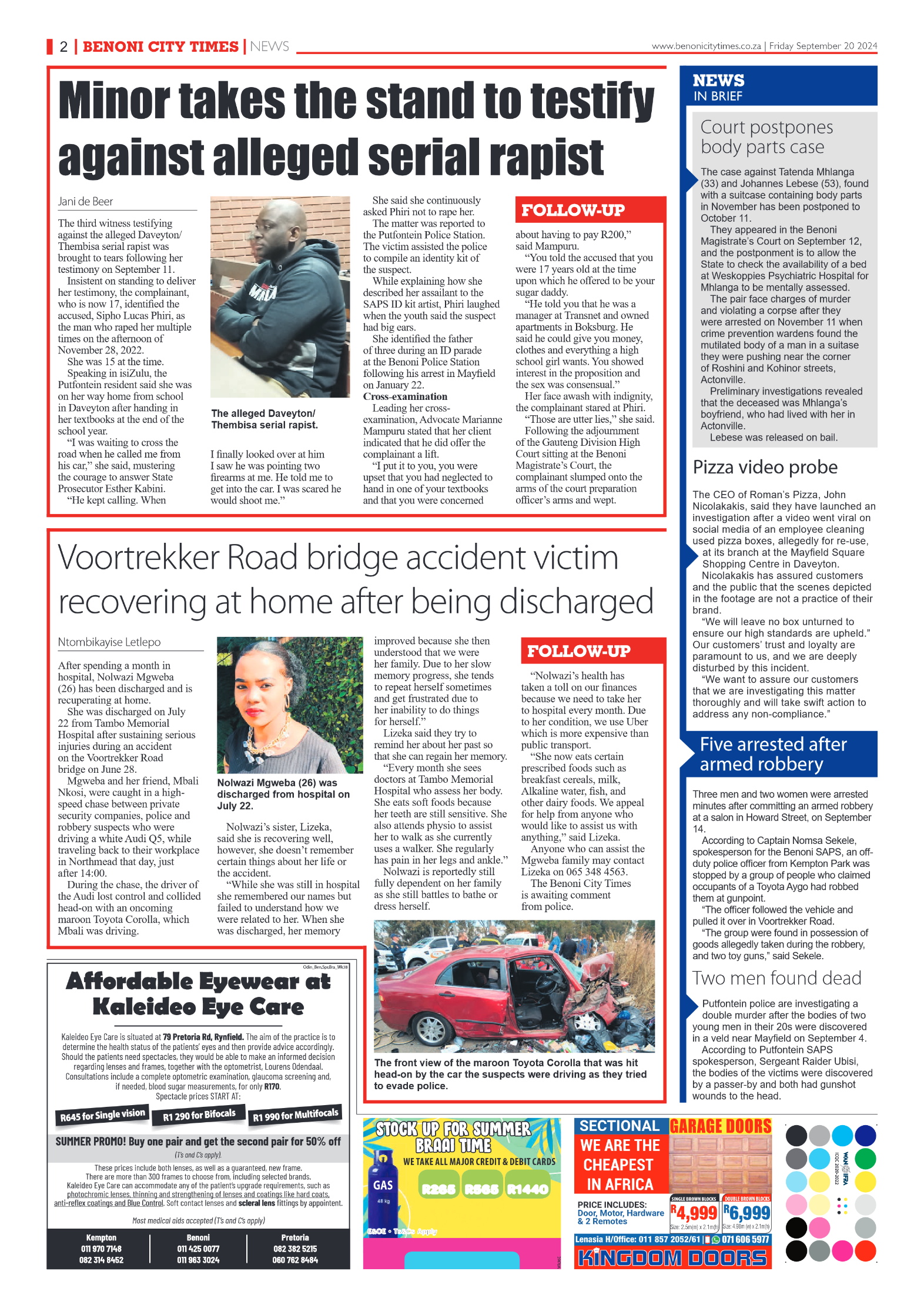 Benoni City Times 20 September 2024 page 2