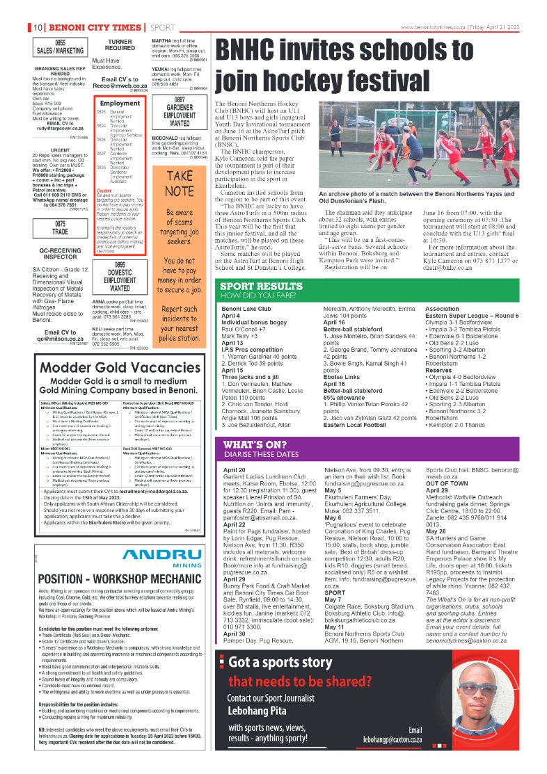 Benoni City Times 21 April 2023 page 10
