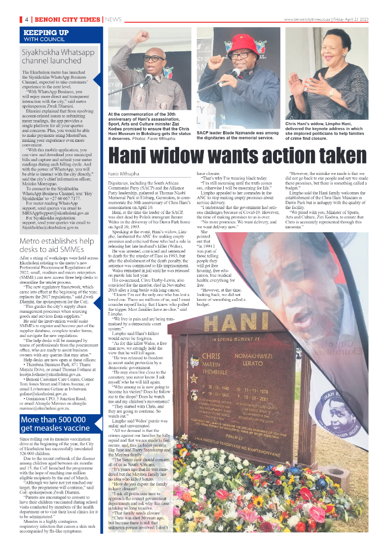 Benoni City Times 21 April 2023 page 4