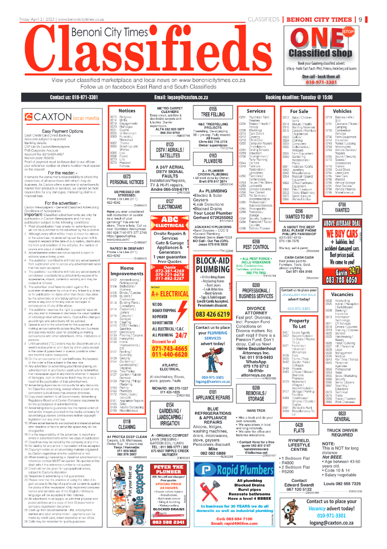 Benoni City Times 21 April 2023 page 9