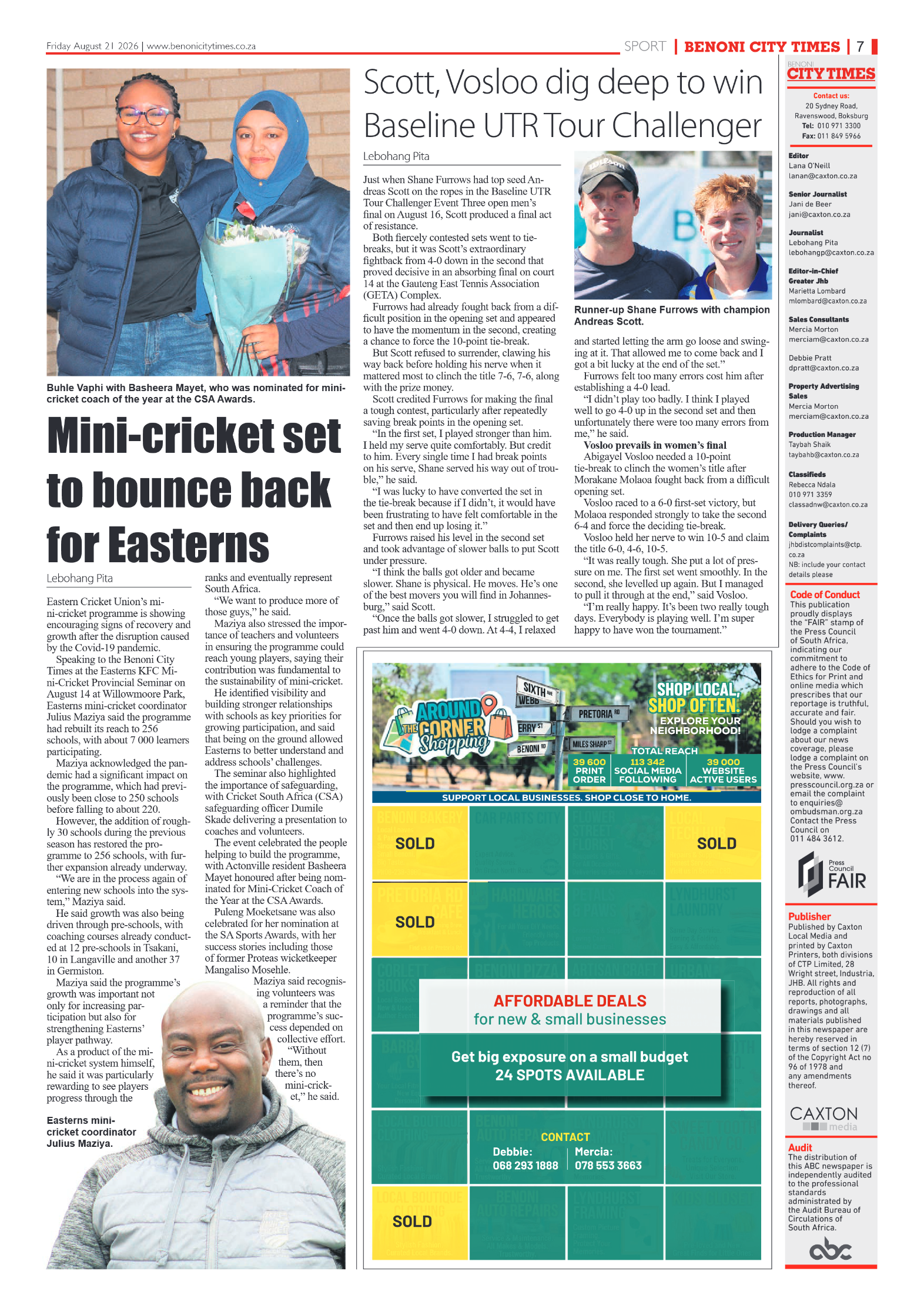 Benoni City Times 21 August 2026 page 7