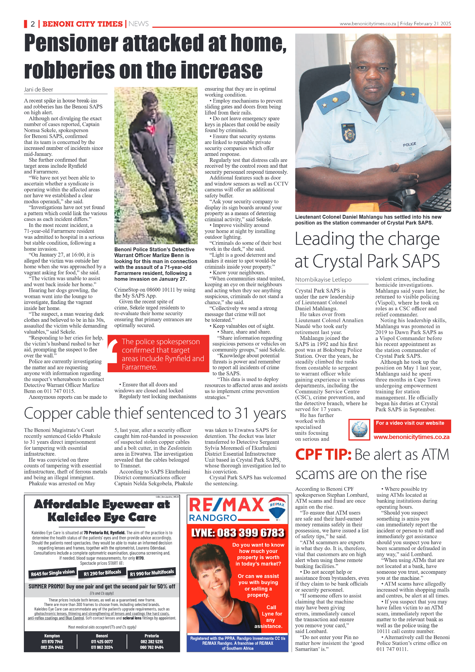Benoni City Times 21 February 2025 page 2