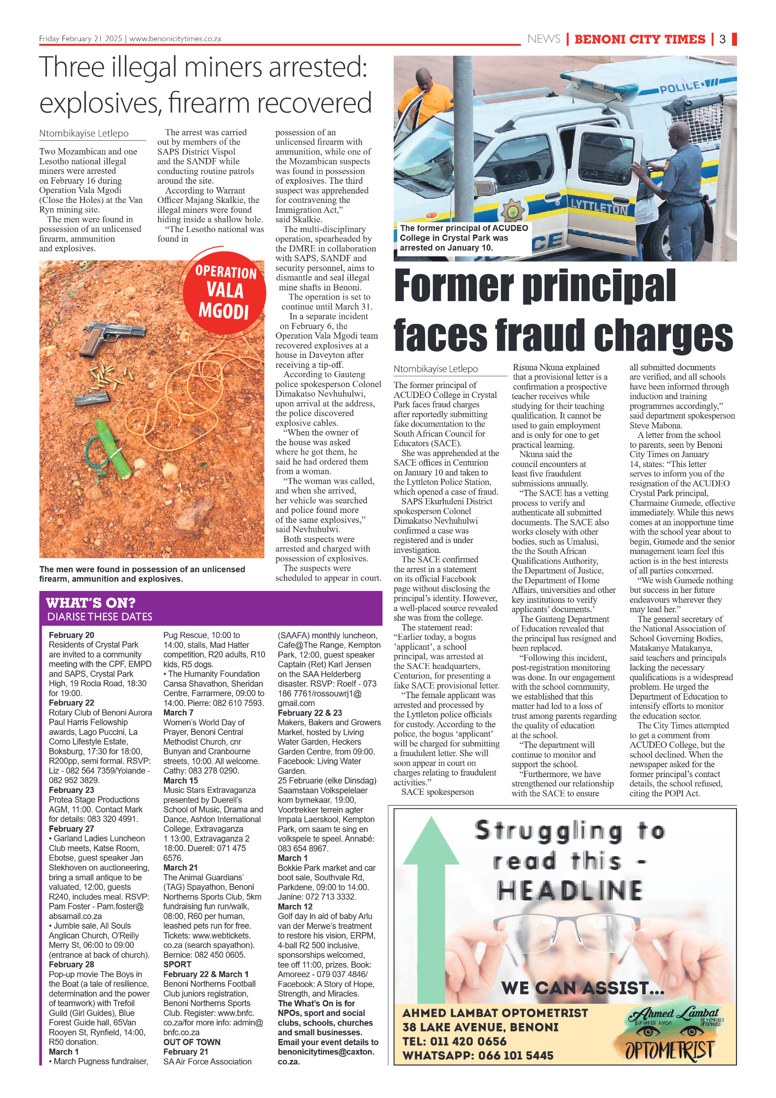 Benoni City Times 21 February 2025 page 3