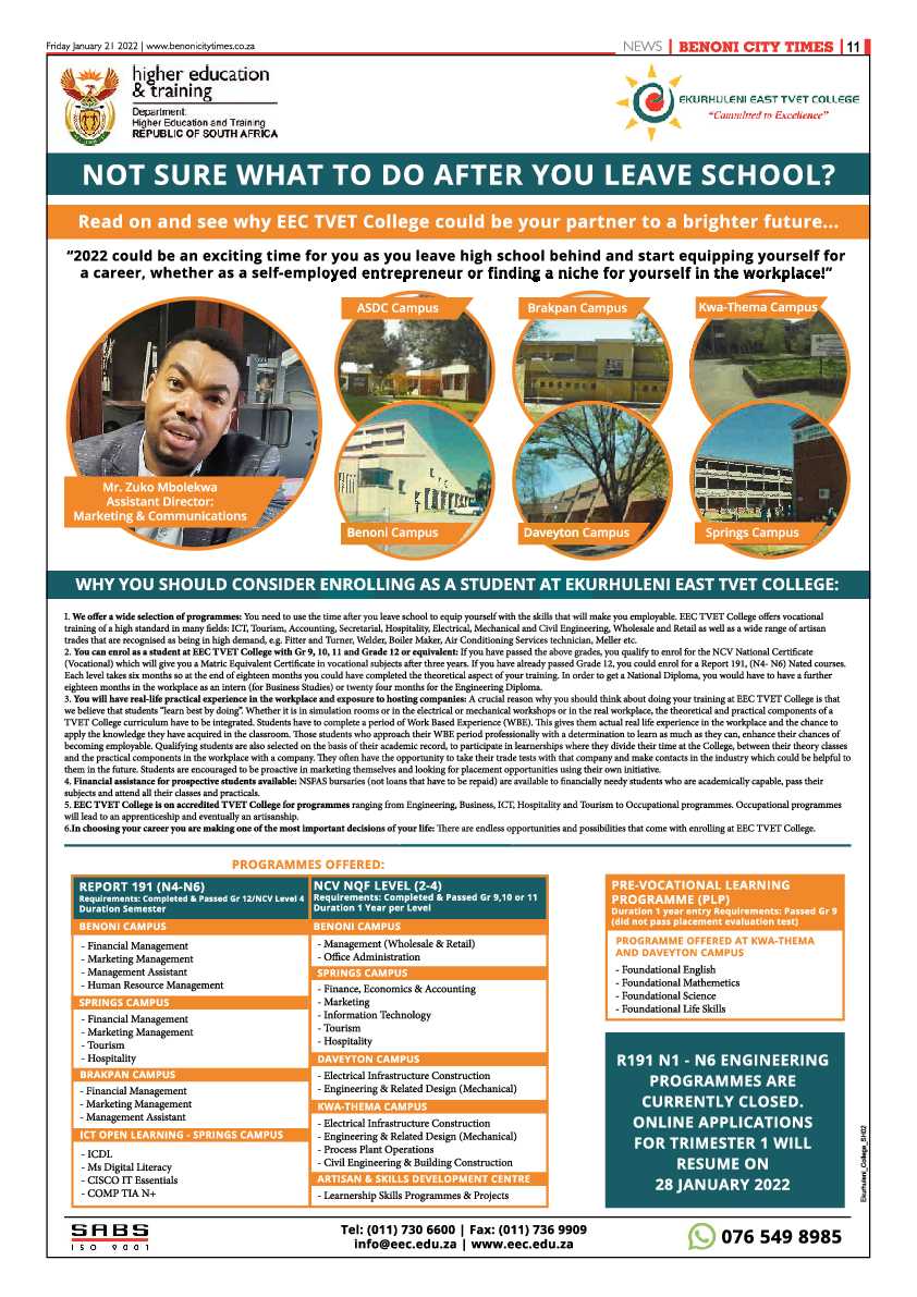 Benoni City Times 21 January 2022 page 11