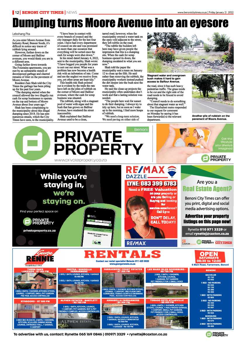 Benoni City Times 21 January 2022 page 12