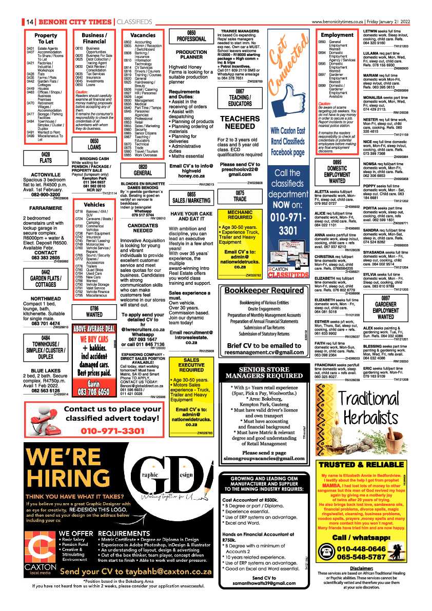 Benoni City Times 21 January 2022 page 14
