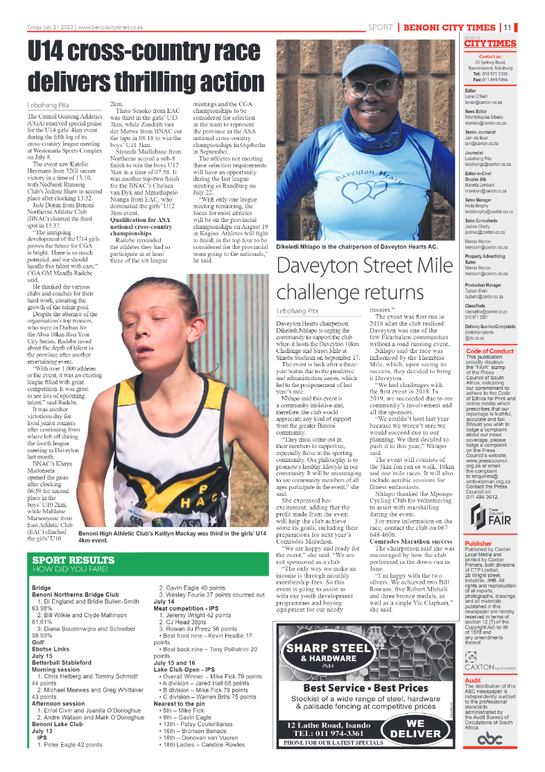Benoni City Times 21 July  2023 page 11