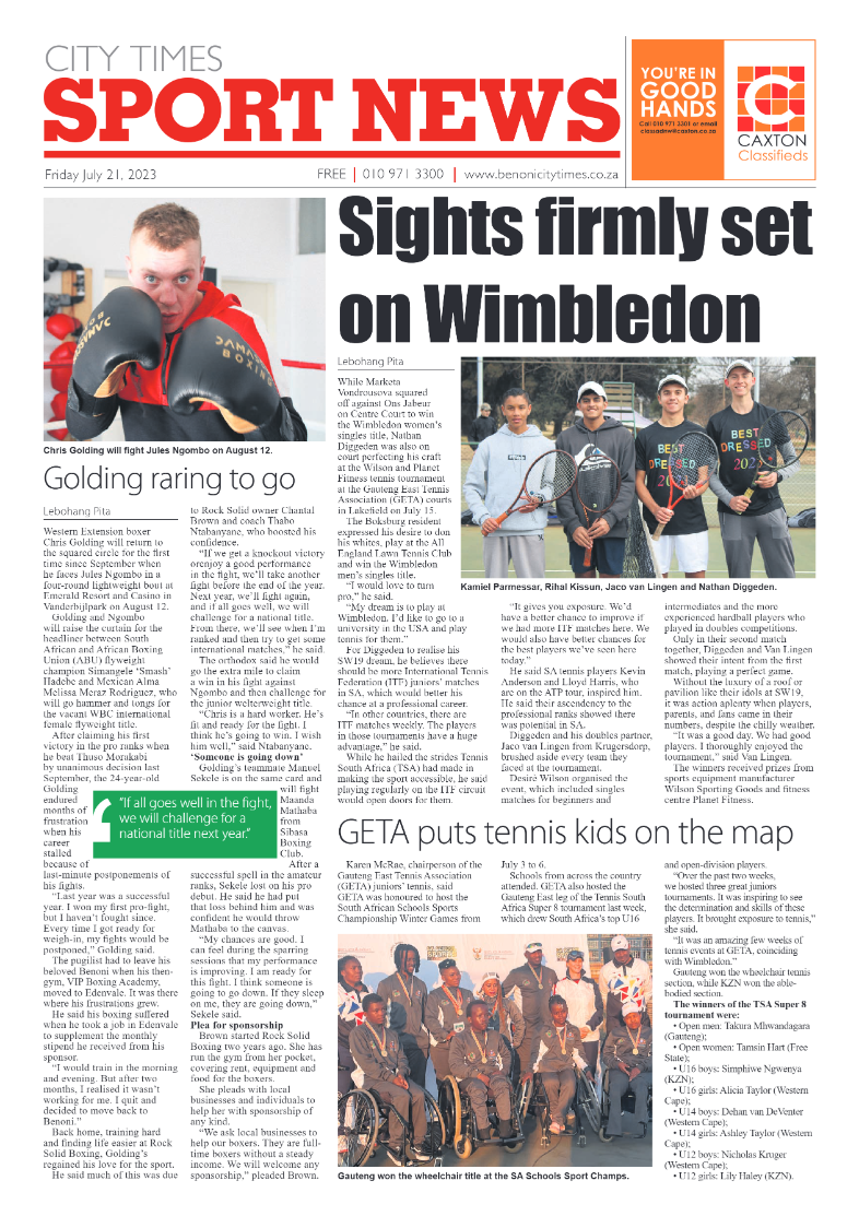 Benoni City Times 21 July  2023 page 12