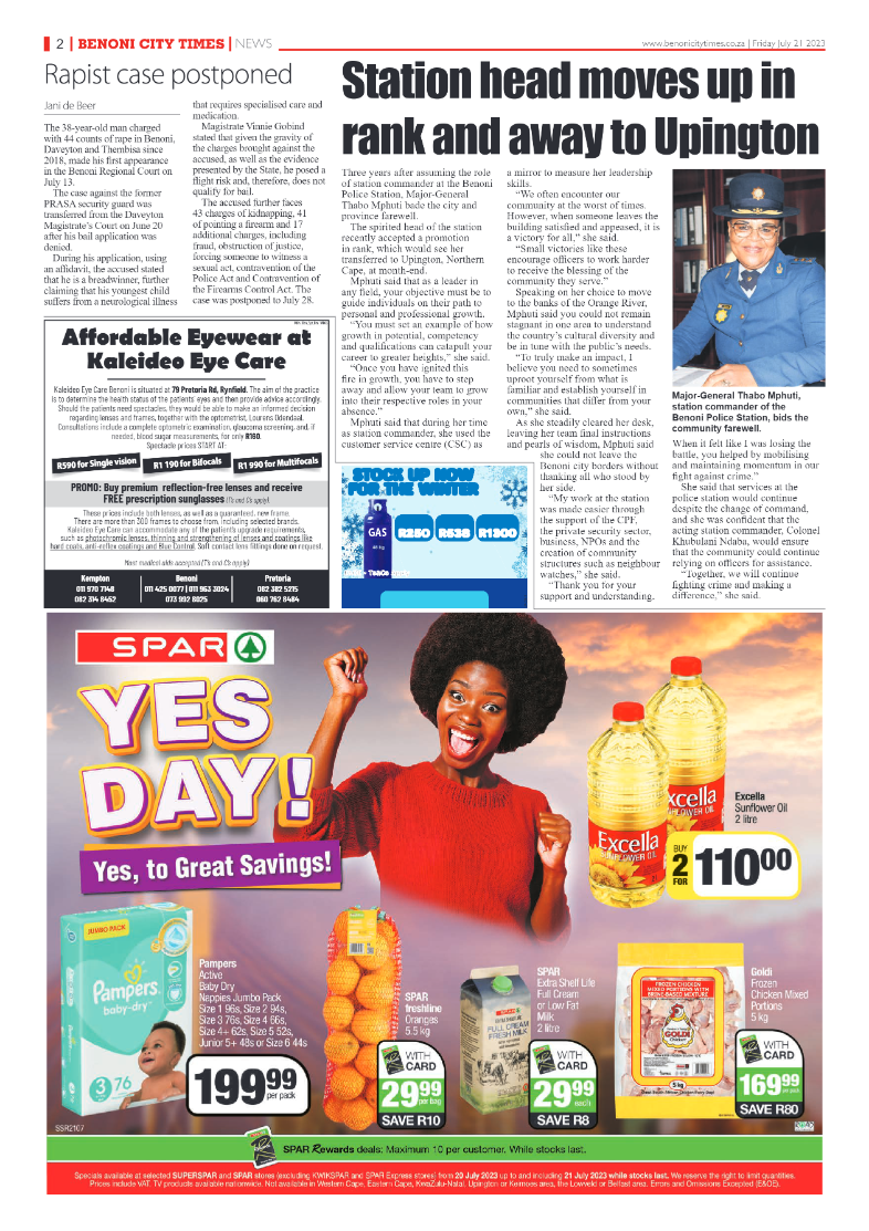 Benoni City Times 21 July  2023 page 2