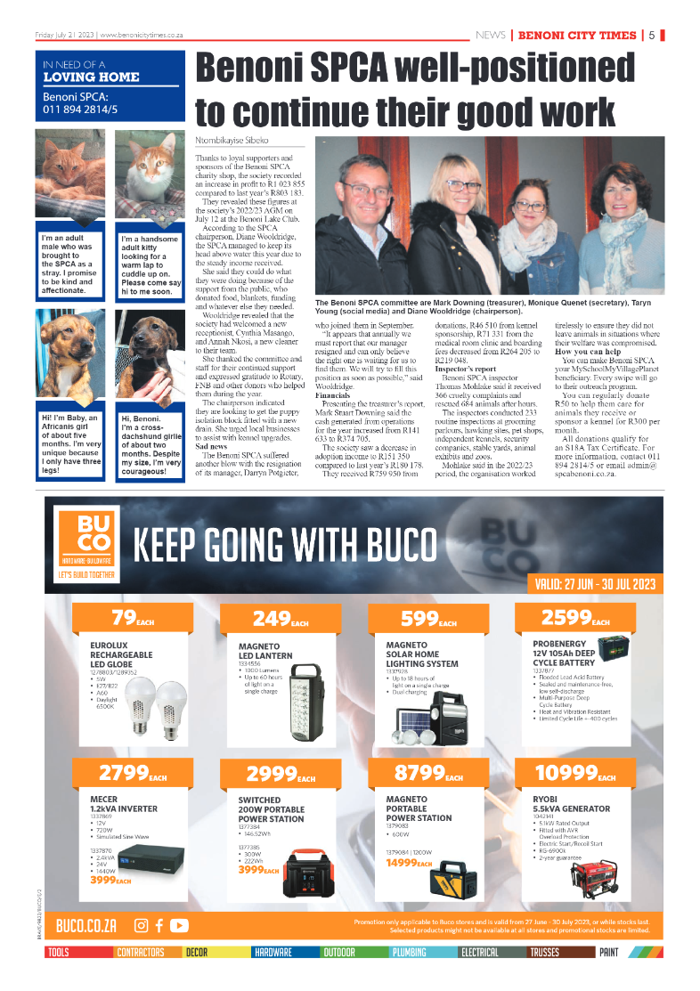 Benoni City Times 21 July  2023 page 5