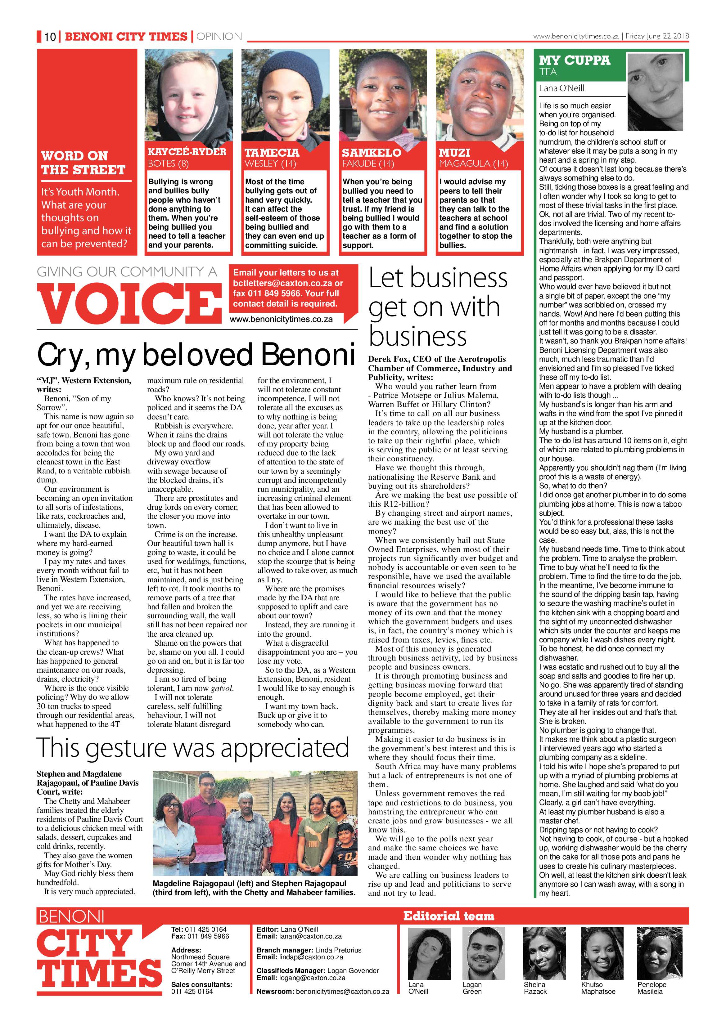 Benoni City Times 21 June 2018 page 10