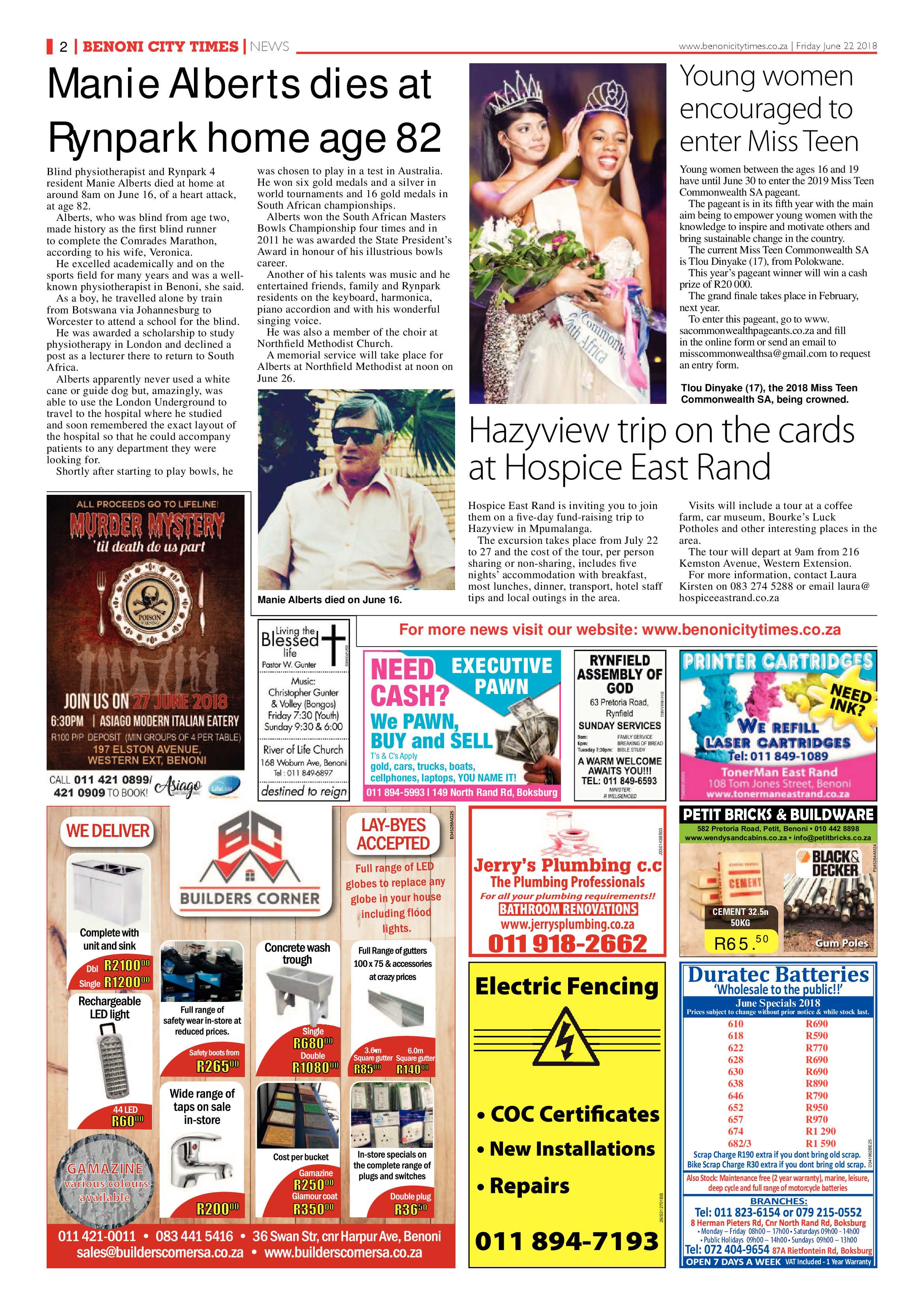 Benoni City Times 21 June 2018 page 2