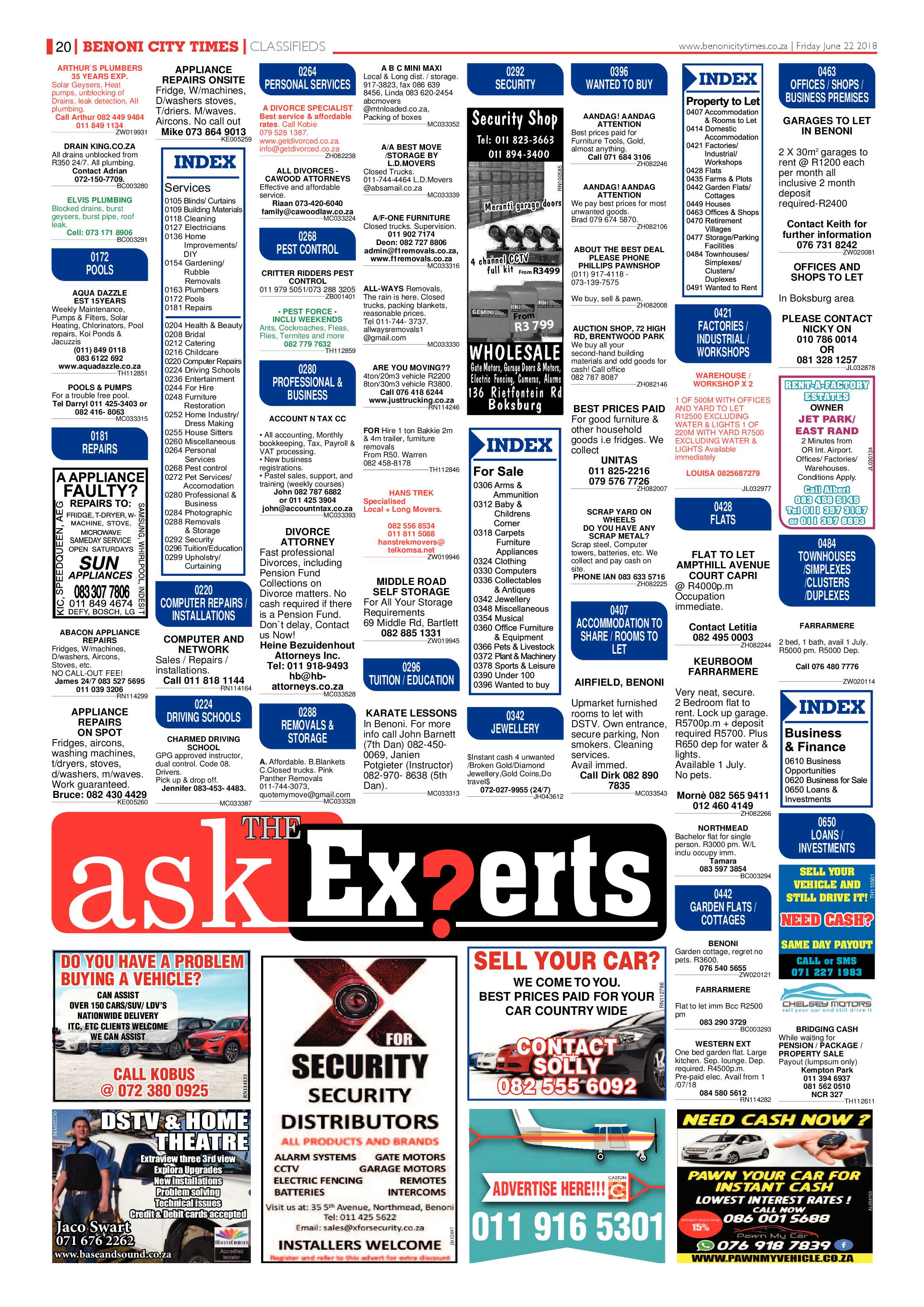 Benoni City Times 21 June 2018 page 20