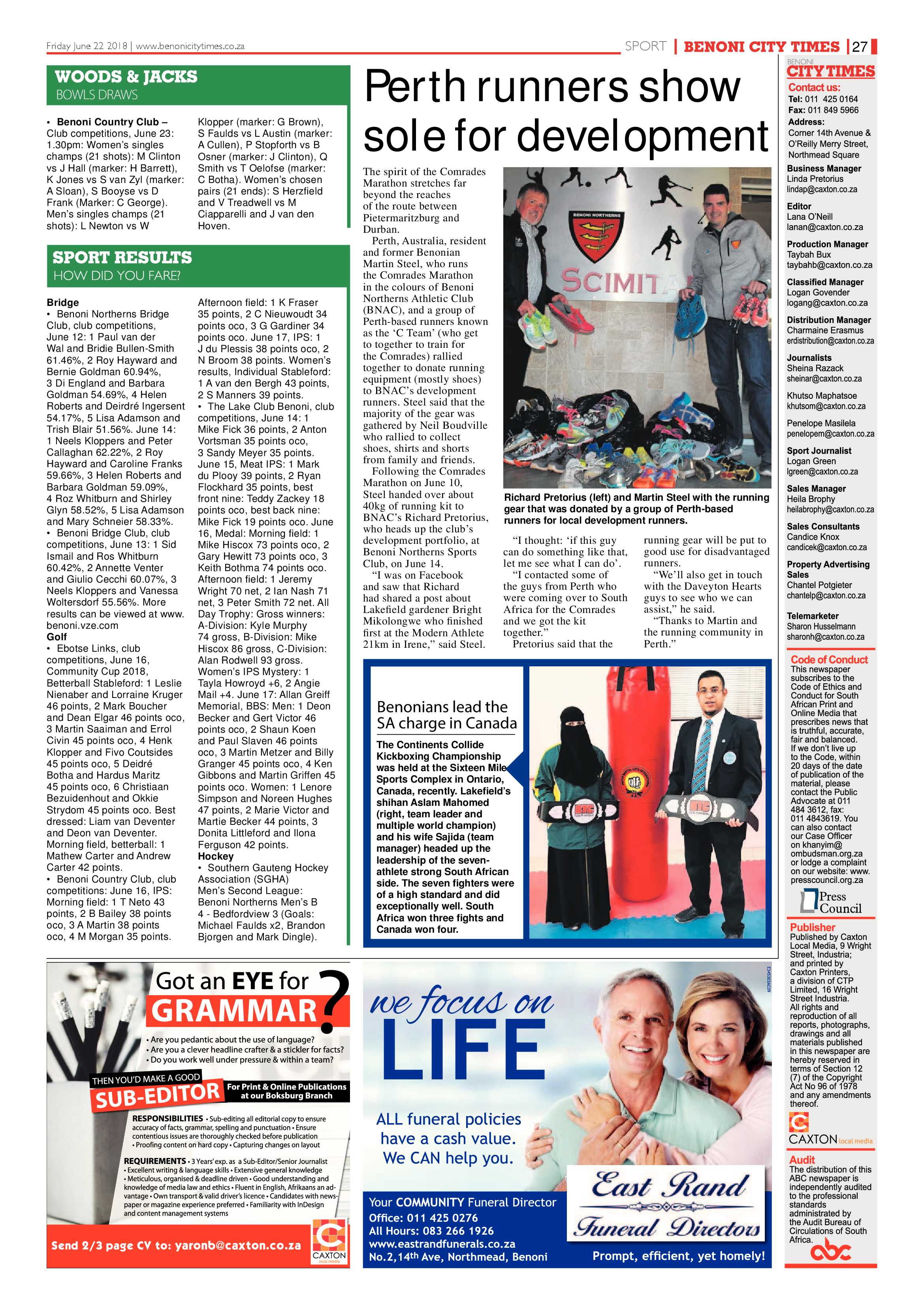 Benoni City Times 21 June 2018 page 27