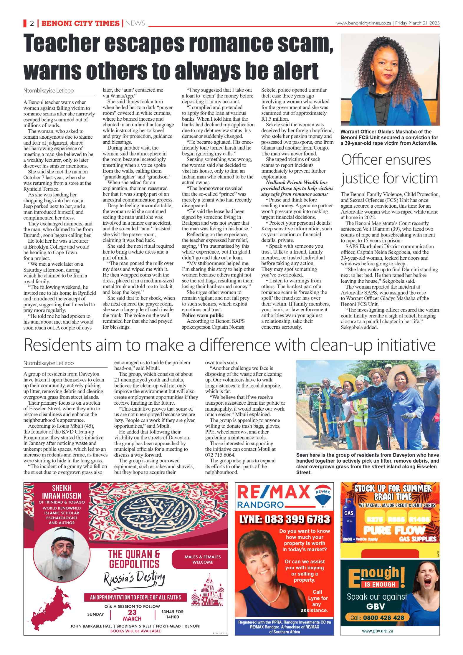 Benoni City Times 21 March 2025 page 2
