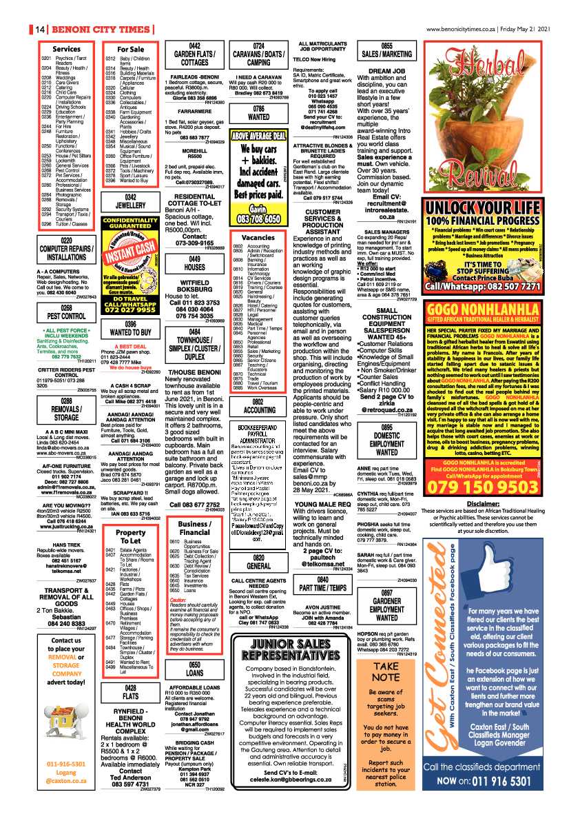 Benoni City Times 21 May 2021 page 14
