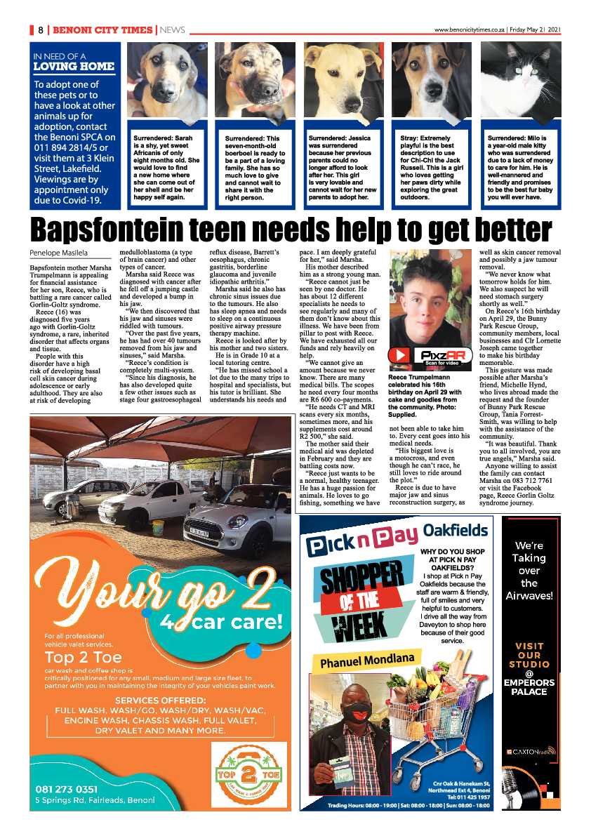 Benoni City Times 21 May 2021 page 8