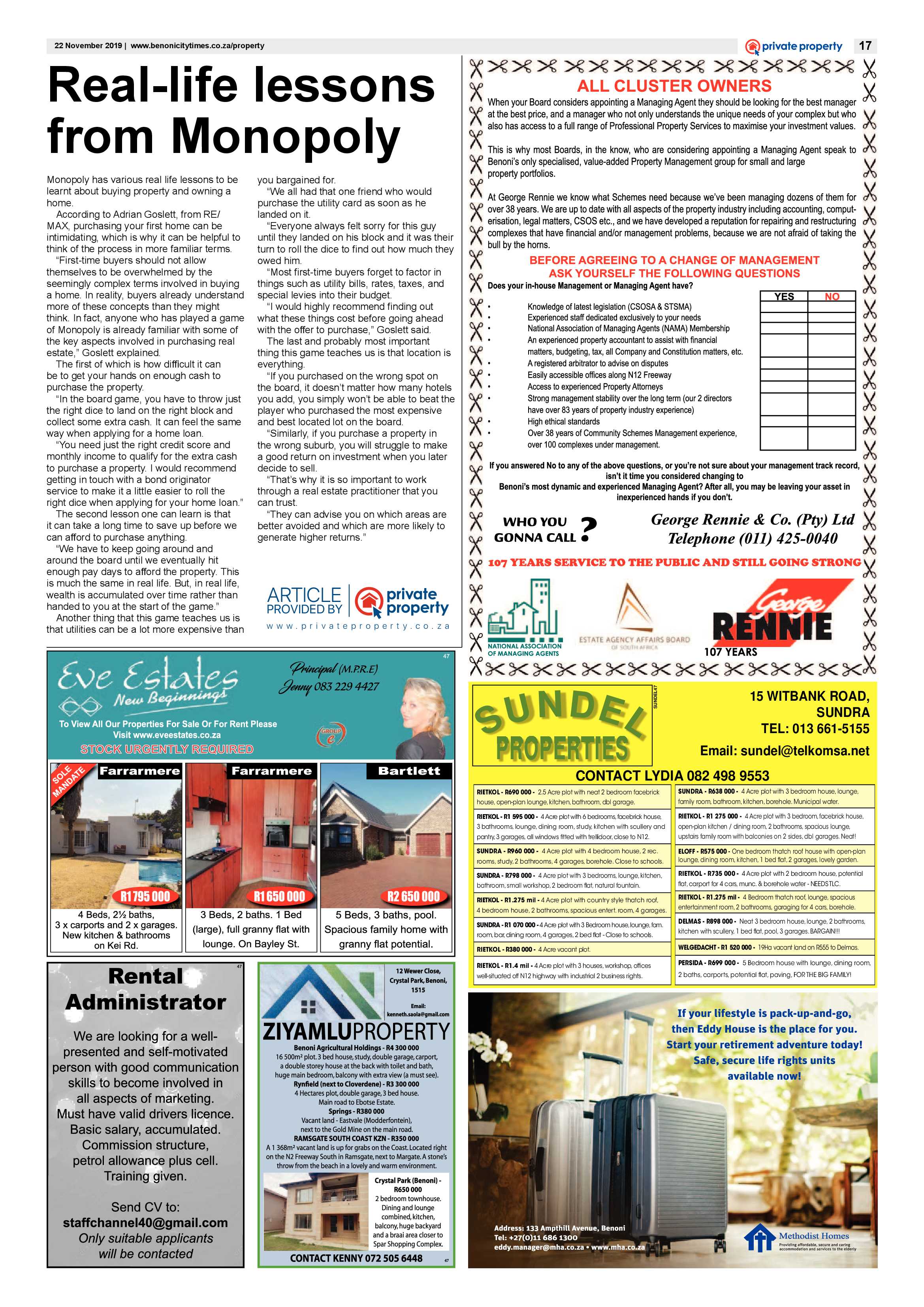 Benoni City Times 21 November 2019 page 17