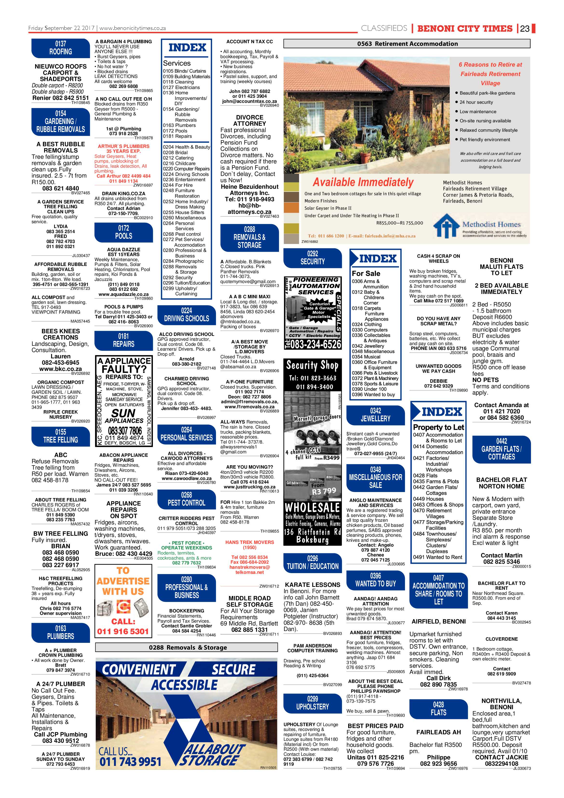 Benoni City Times 21 September 2017 page 23